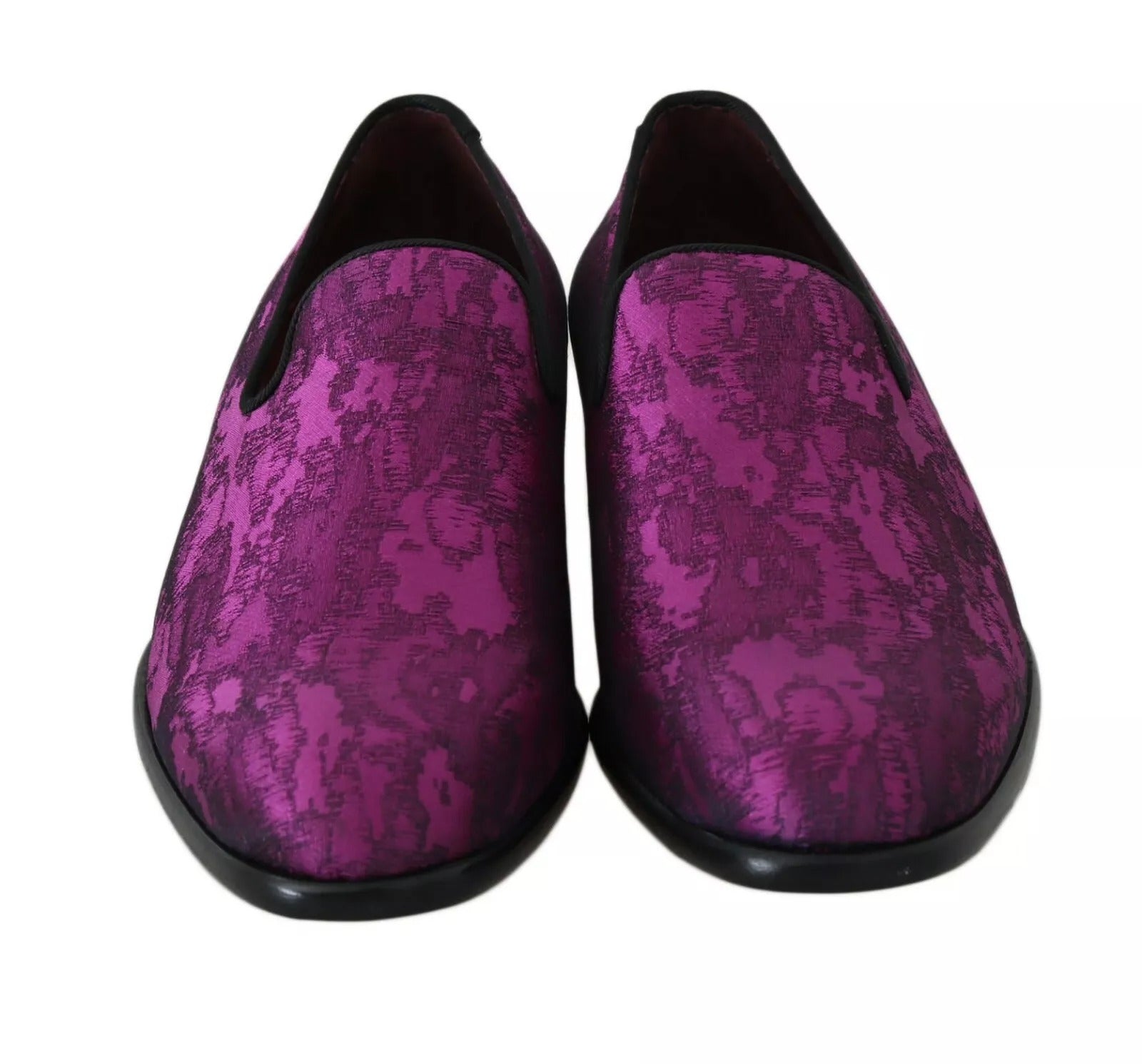 Dolce & Gabbana Purple Jacquard Loafers Dress Formal Shoes Curated Luxury Accessories by Orvyn