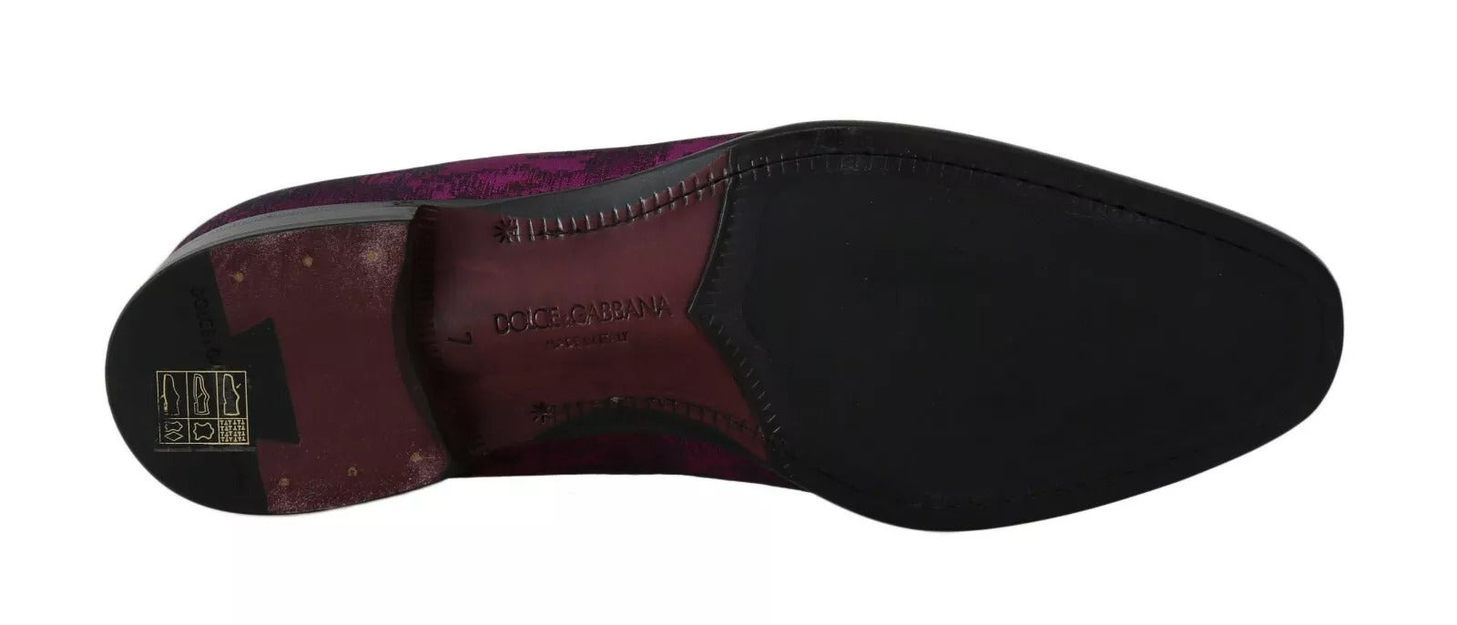 Dolce & Gabbana Purple Jacquard Loafers Dress Formal Shoes Curated Luxury Accessories by Orvyn