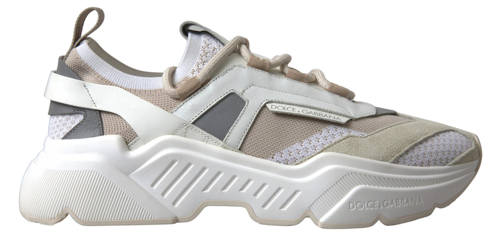 Dolce & Gabbana Sneakers White Beige Leather Sport DAYMASTER Shoes Curated Luxury Accessories by Orvyn