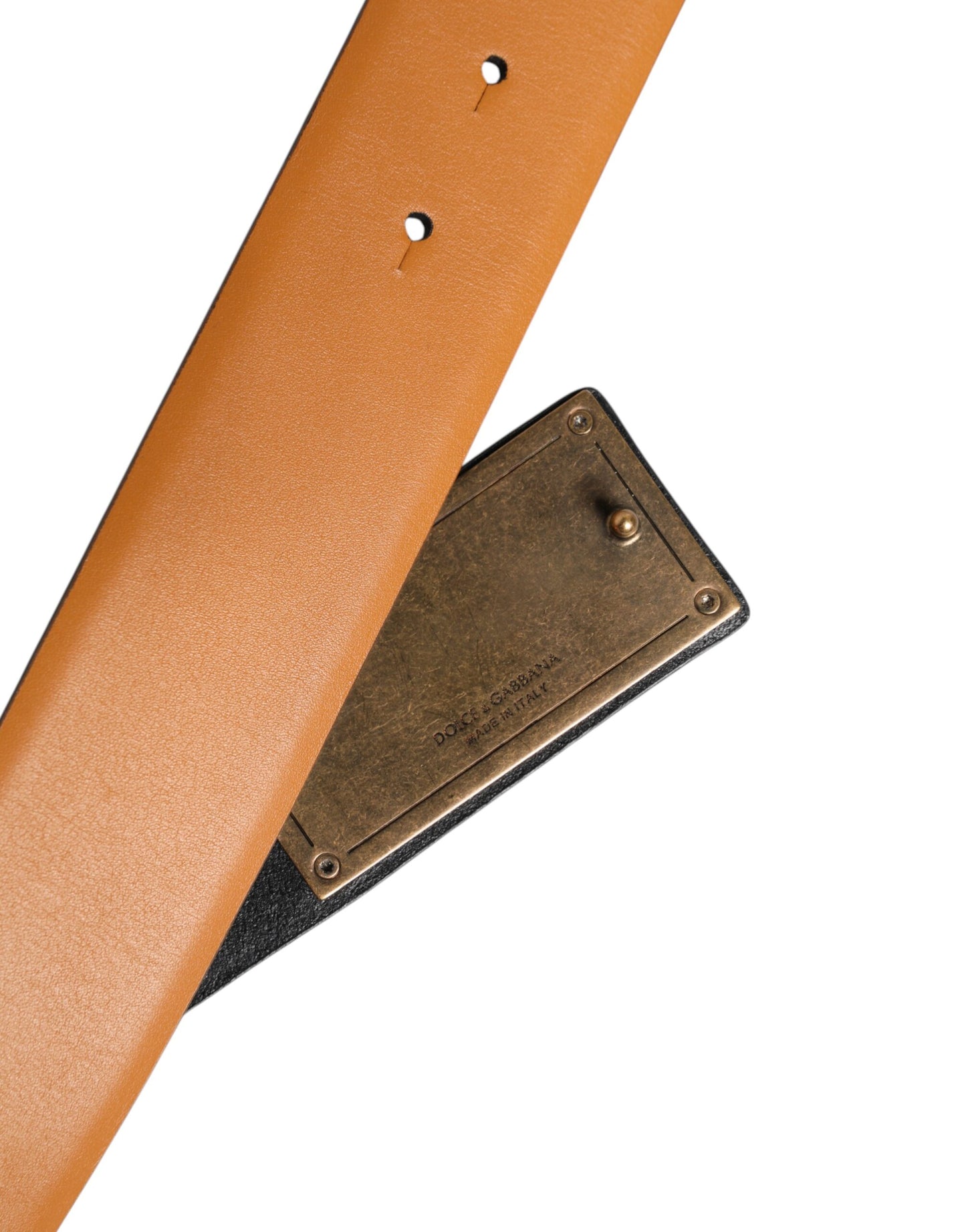 Dolce & Gabbana Brown Leather Buckle DG Logo Embossed Belt Curated Luxury Accessories by Orvyn