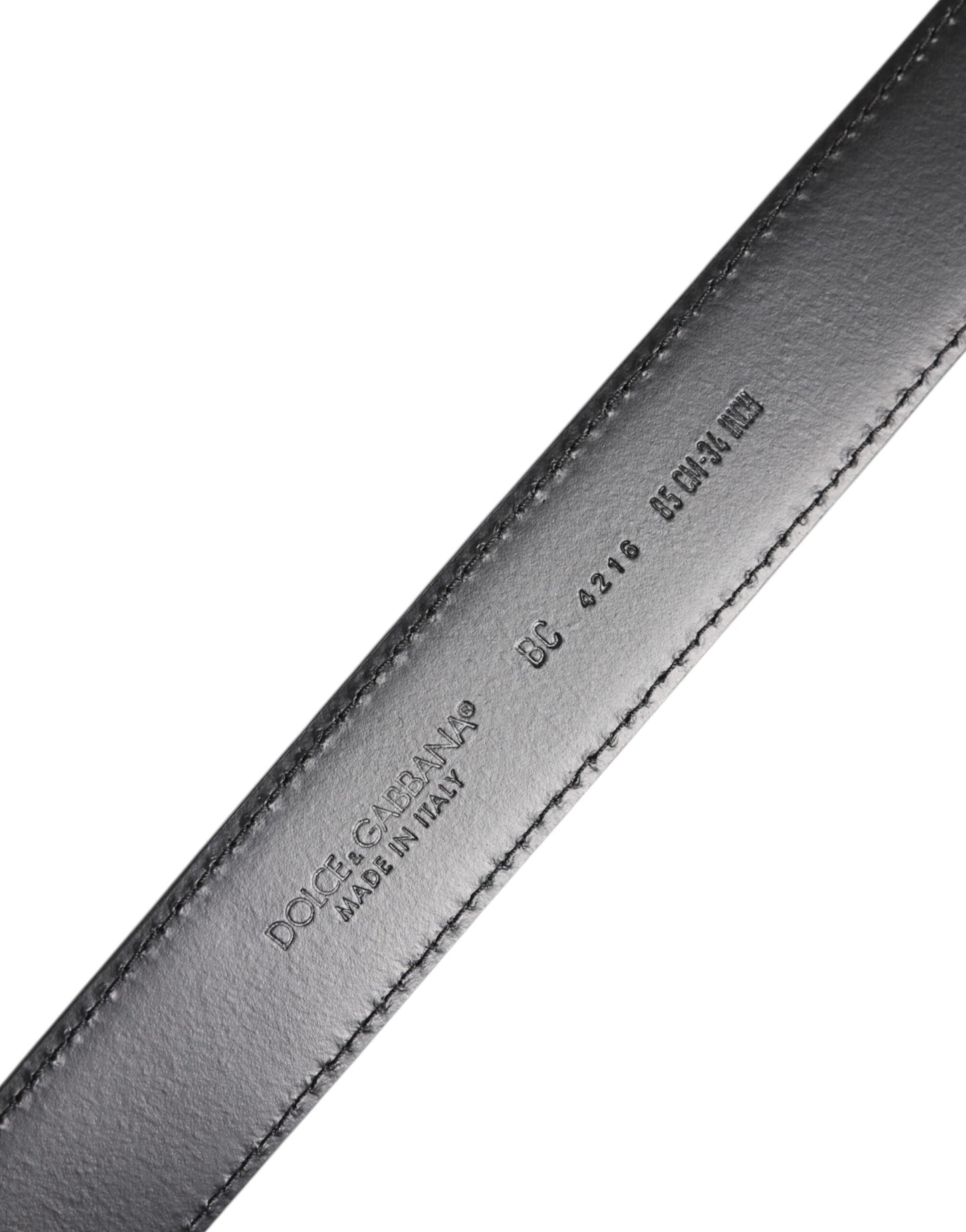 Dolce & Gabbana Black Classic Calf Leather Silver Buckle Belt Curated Luxury Accessories by Orvyn