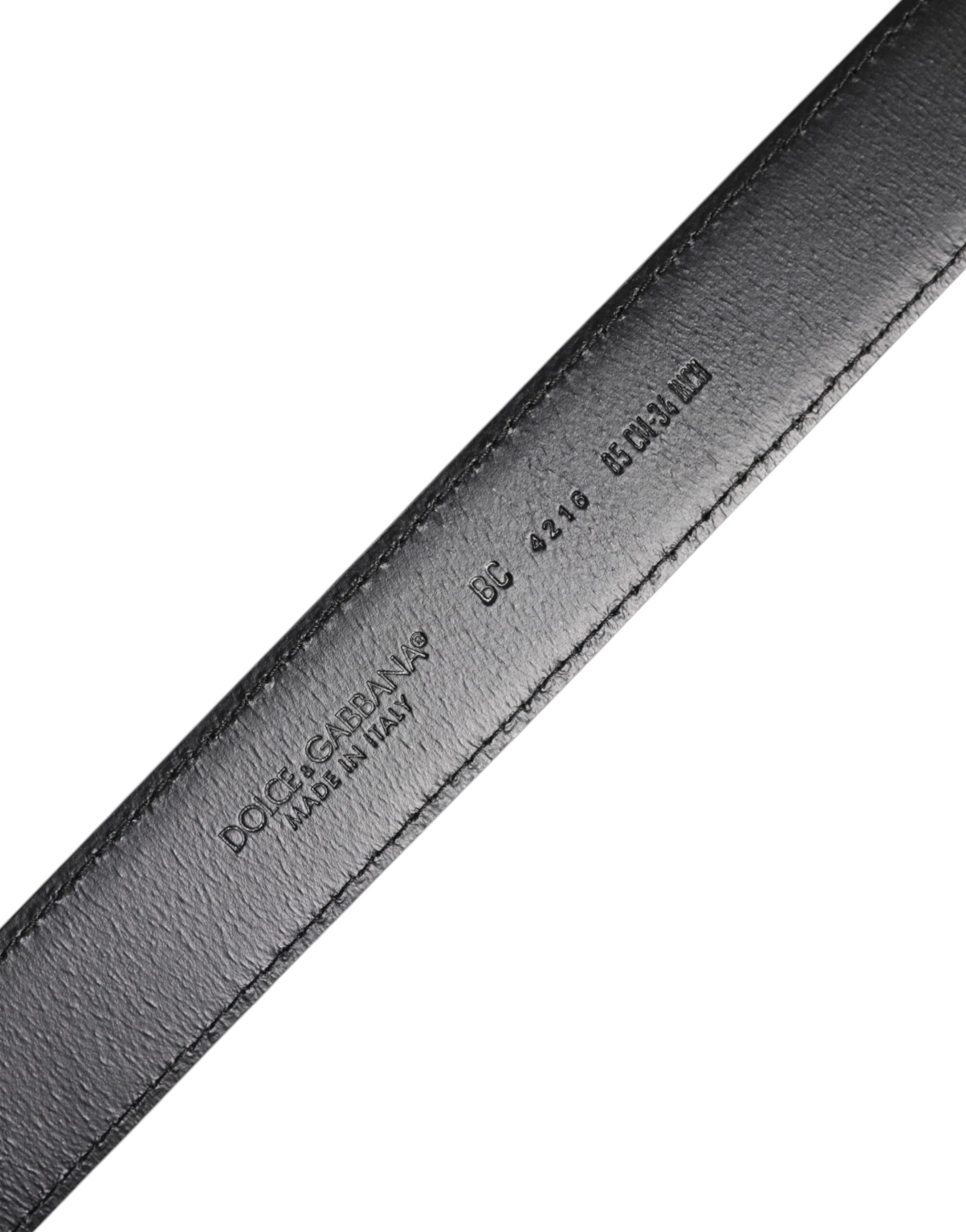 Dolce & Gabbana Brown Classic Calf Leather Silver Buckle Belt Curated Luxury Accessories by Orvyn