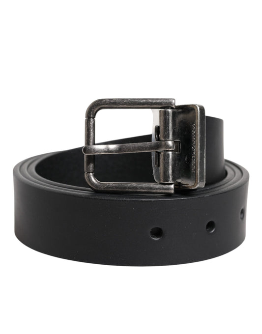 Dolce & Gabbana Black Classic Leather Metal Buckle Belt Curated Luxury Accessories by Orvyn