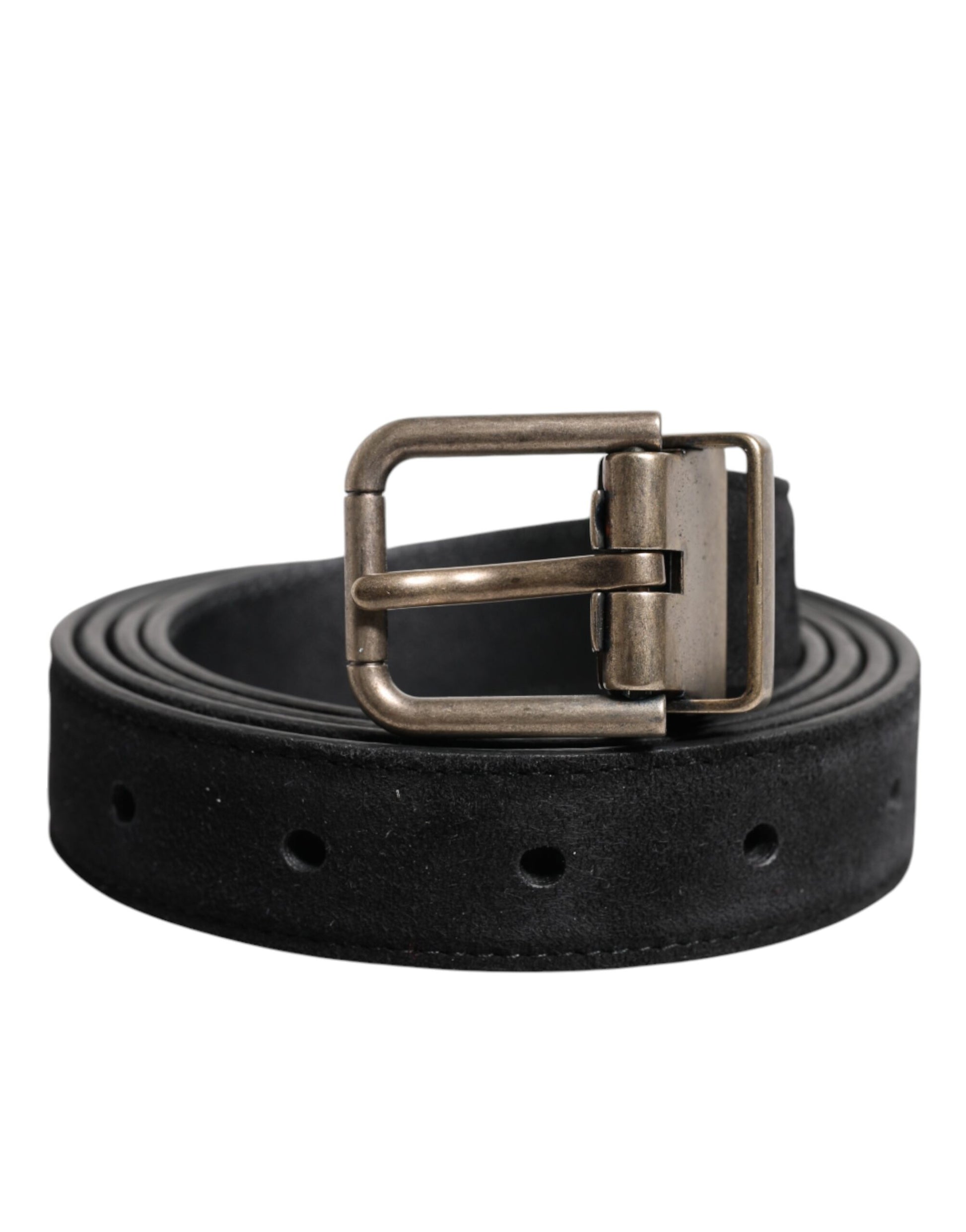 Dolce & Gabbana Black Calf Leather Classic Metal Buckle Belt Curated Luxury Accessories by Orvyn