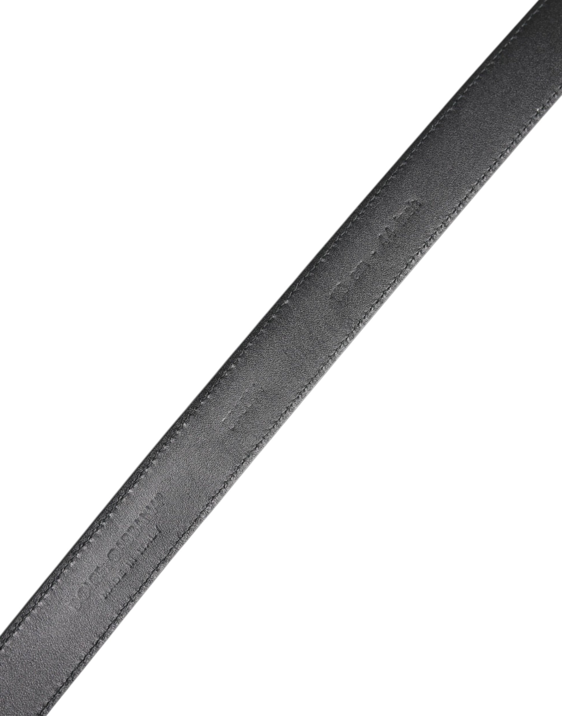 Dolce & Gabbana Black Calf Leather Classic Metal Buckle Belt Curated Luxury Accessories by Orvyn