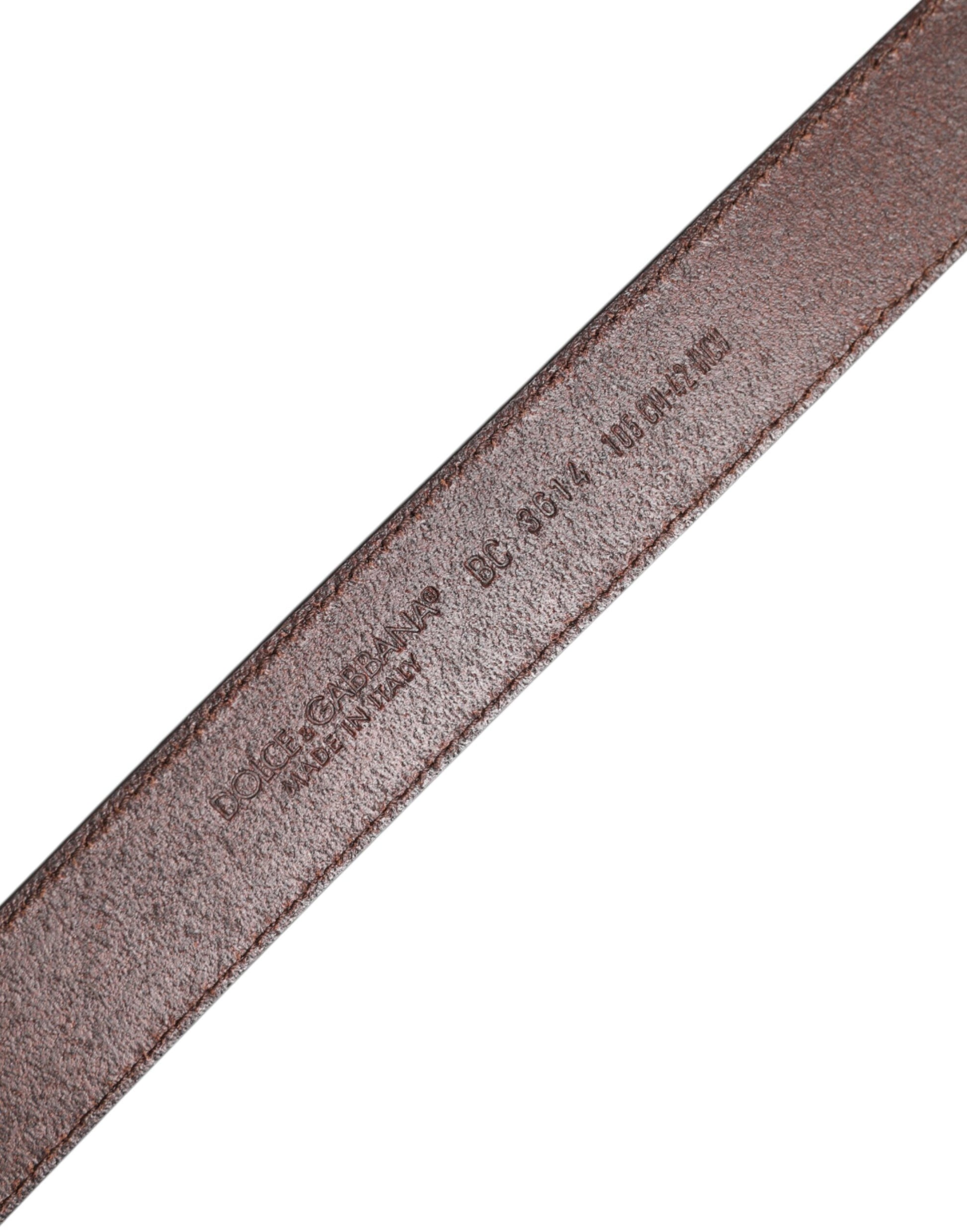 Dolce & Gabbana Brown Classic Calf Leather Metal Buckle Belt Curated Luxury Accessories by Orvyn
