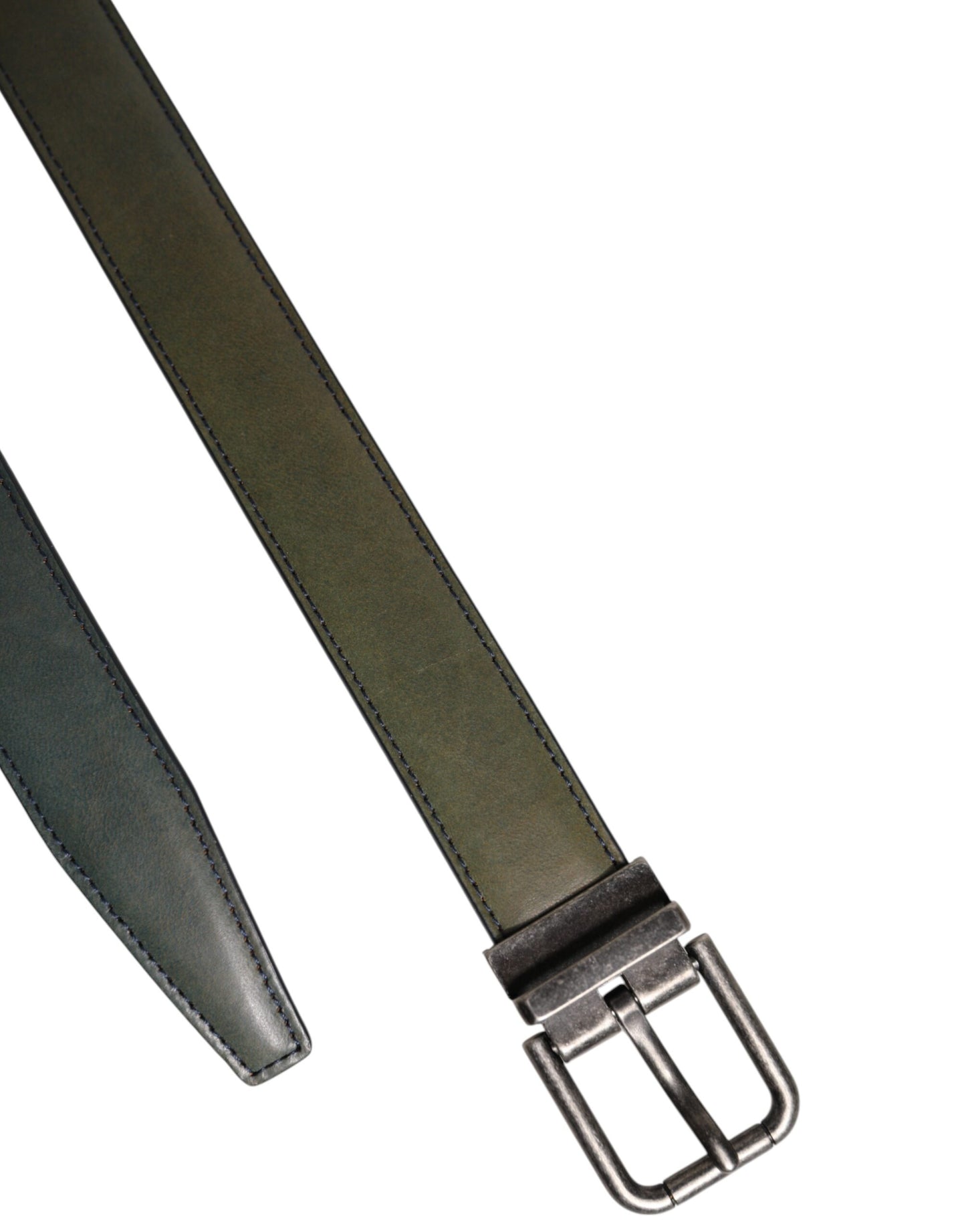 Dolce & Gabbana Green Classic Leather Metal Buckle Belt Curated Luxury Accessories by Orvyn