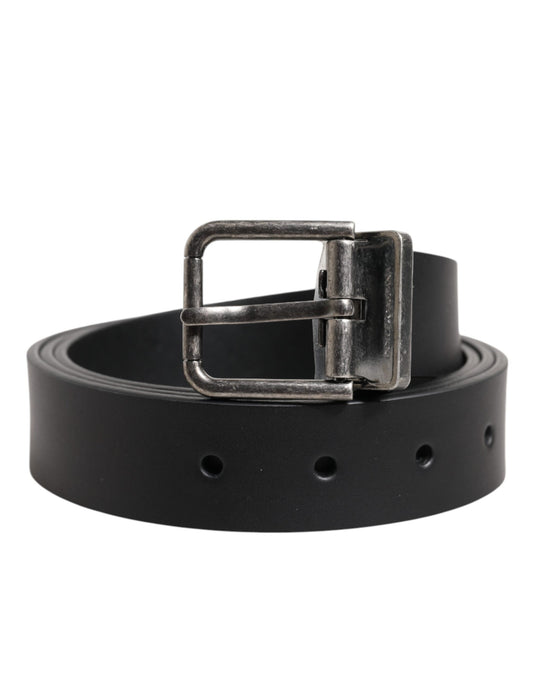 Dolce & Gabbana Black Classic Leather Metal Buckle Belt Curated Luxury Accessories by Orvyn