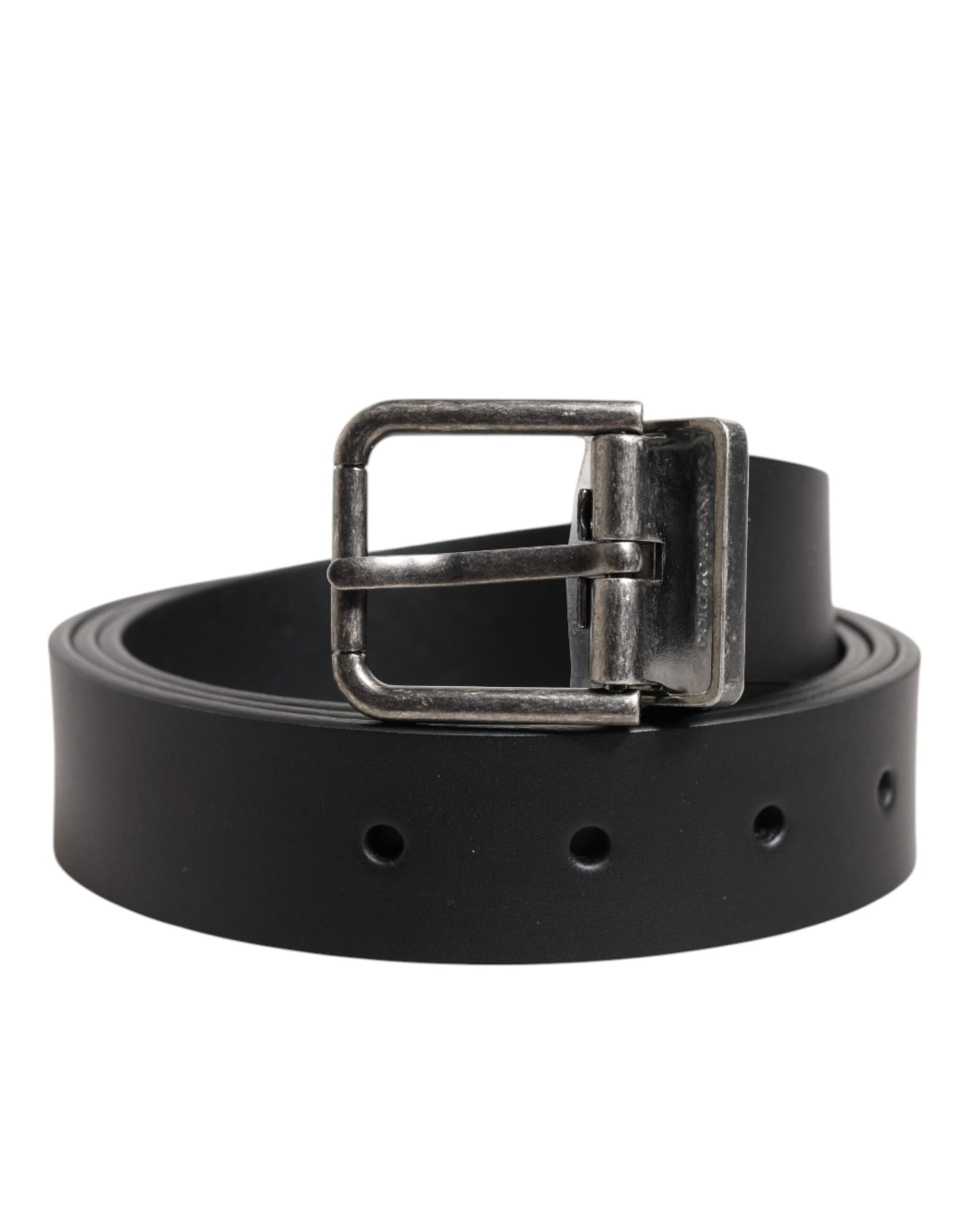 Dolce & Gabbana Black Classic Leather Metal Buckle Belt Curated Luxury Accessories by Orvyn