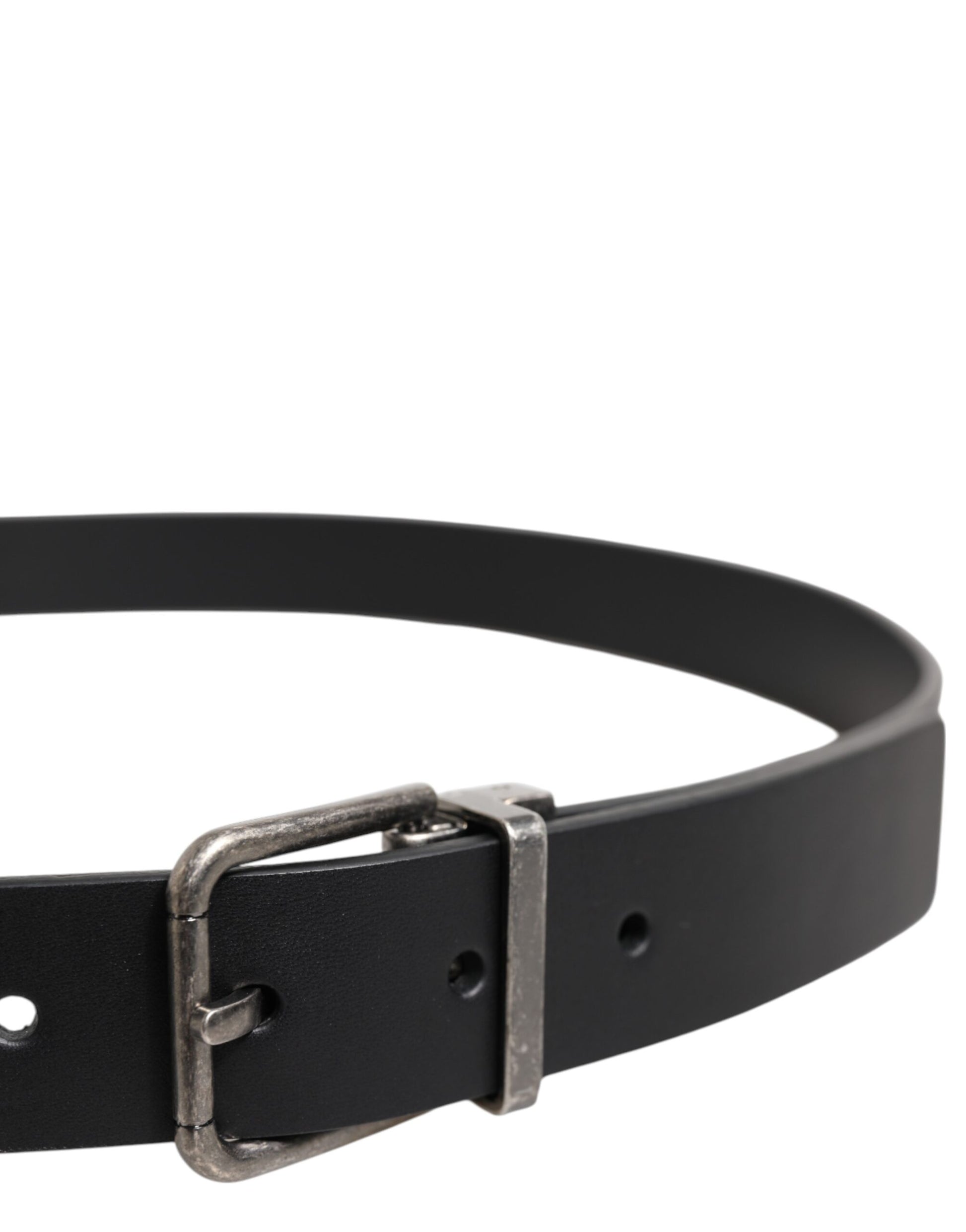 Dolce & Gabbana Black Classic Leather Metal Buckle Belt Curated Luxury Accessories by Orvyn