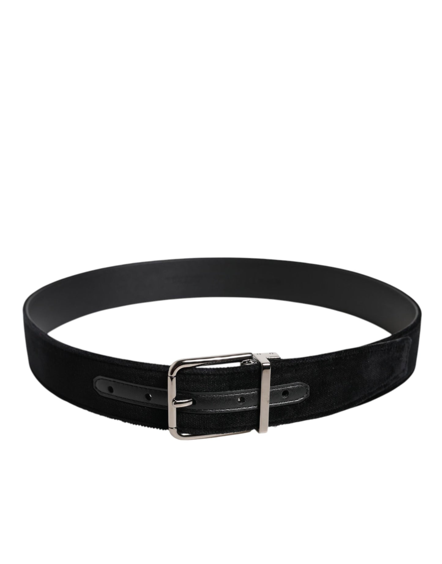 Dolce & Gabbana Black Cotton Silver Metal Buckle Belt Curated Luxury Accessories by Orvyn