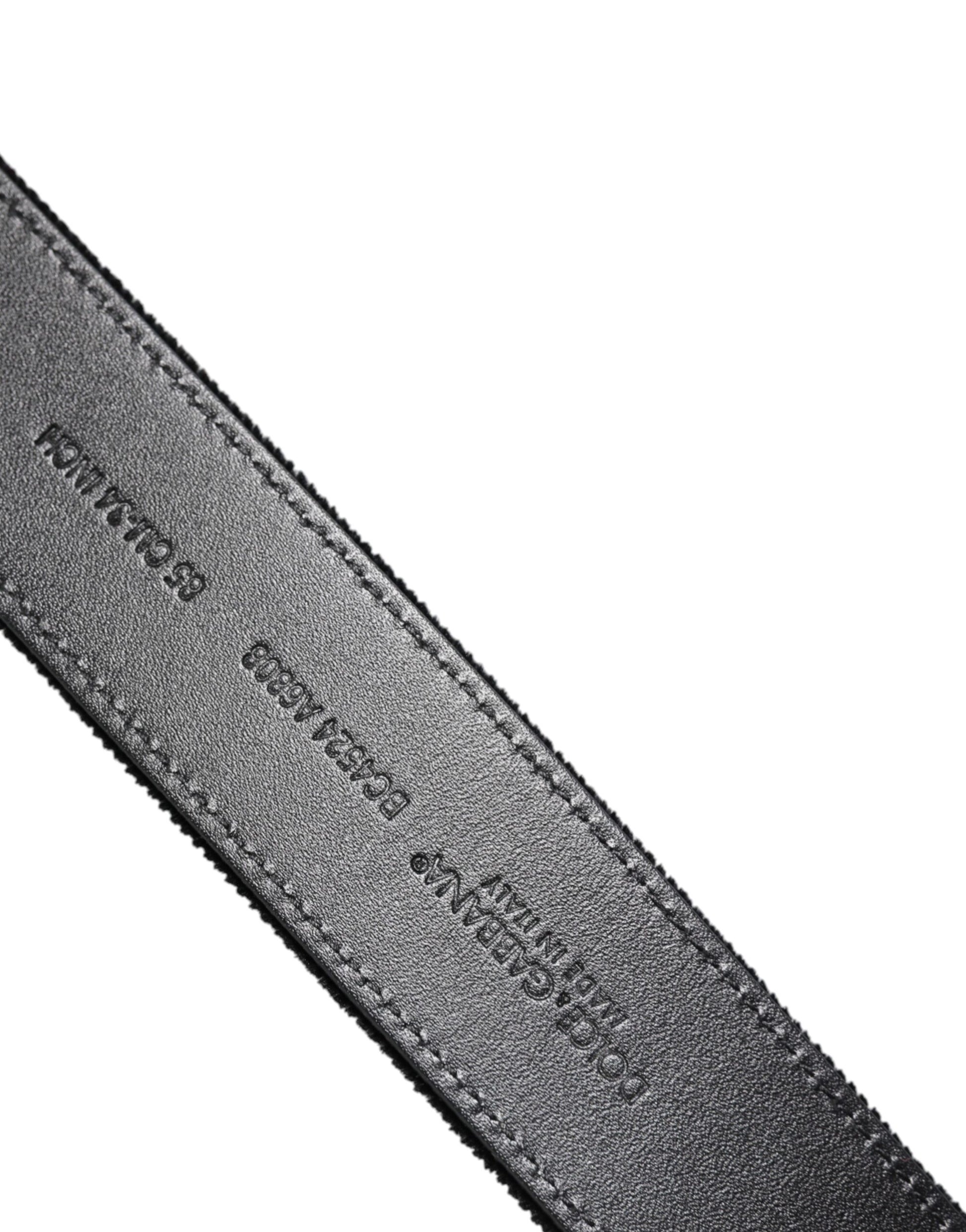 Dolce & Gabbana Black Cotton Silver Metal Buckle Belt Curated Luxury Accessories by Orvyn