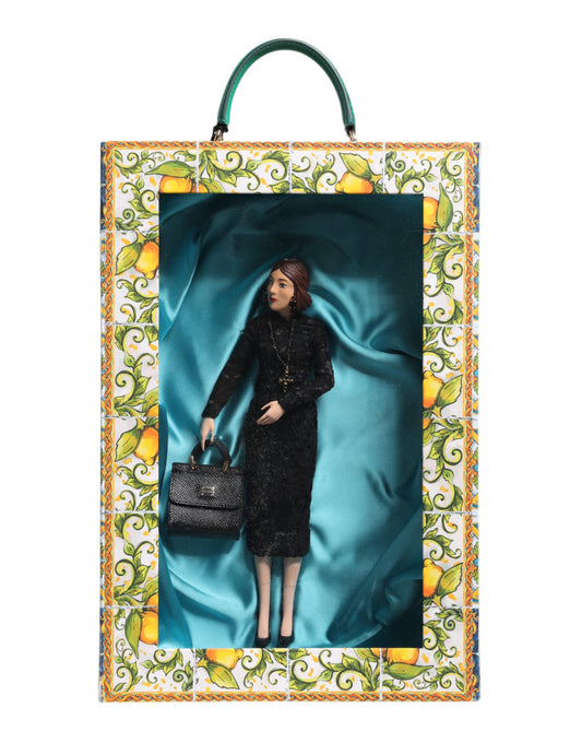 Dolce & Gabbana Black Dress MARIA Porcelain Fashion Show Leather Sicily Dolls Curated Luxury Accessories by Orvyn