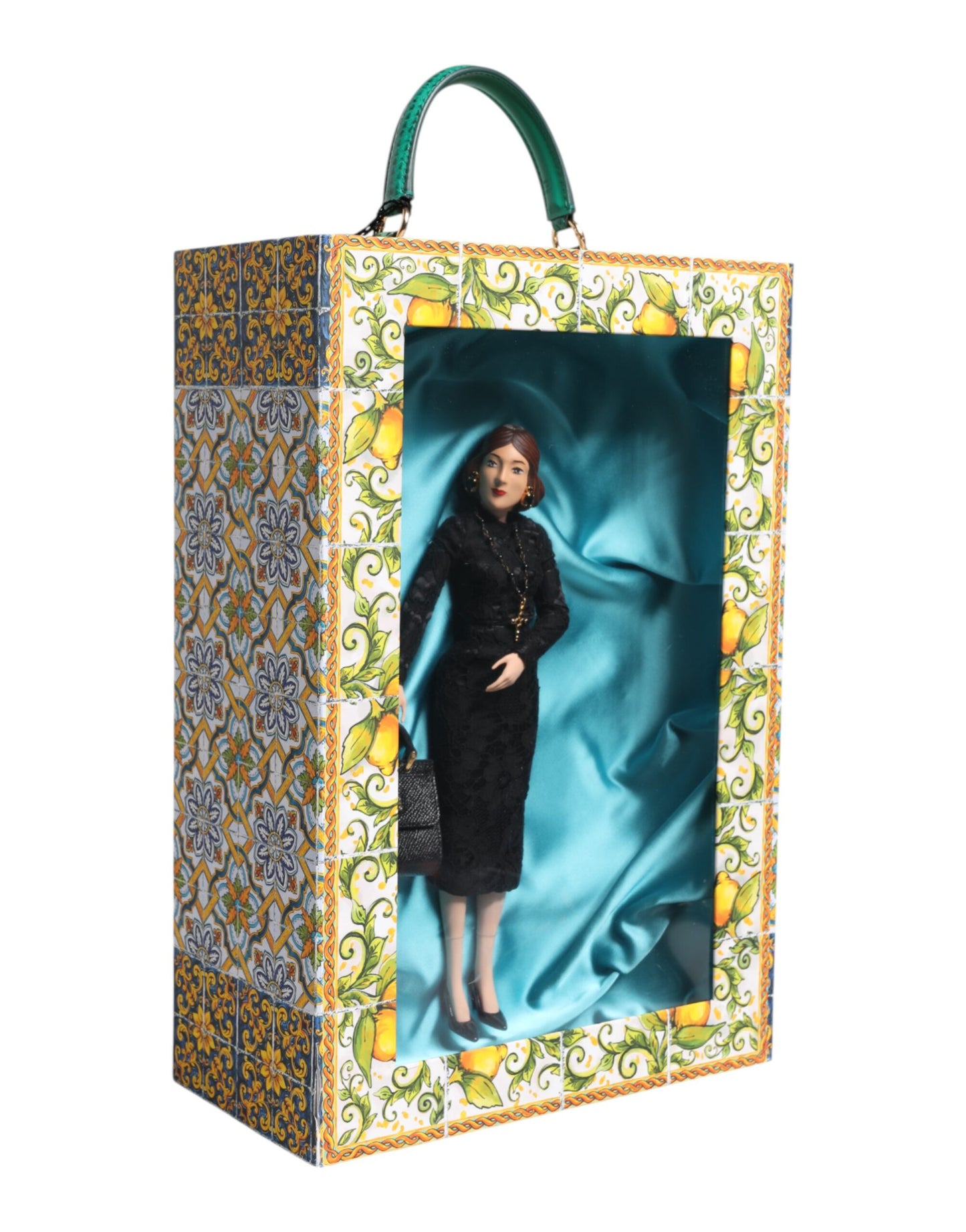 Dolce & Gabbana Black Dress MARIA Porcelain Fashion Show Leather Sicily Dolls Curated Luxury Accessories by Orvyn