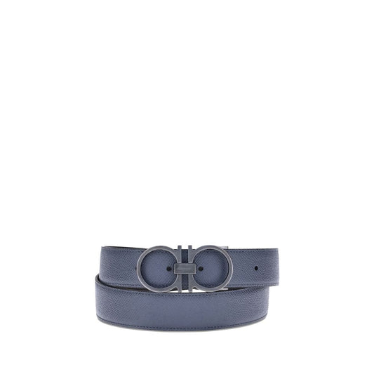 Ferragamo Blue Calf Leather Bos Taurus Regular Belt Curated Luxury Accessories by Orvyn