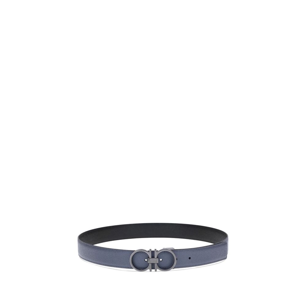 Ferragamo Blue Calf Leather Bos Taurus Regular Belt Curated Luxury Accessories by Orvyn