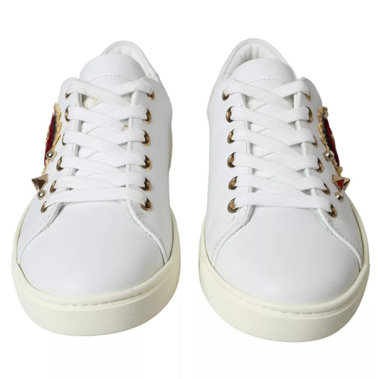 Dolce & Gabbana White Gold 'Portofino' Sneakers weiss