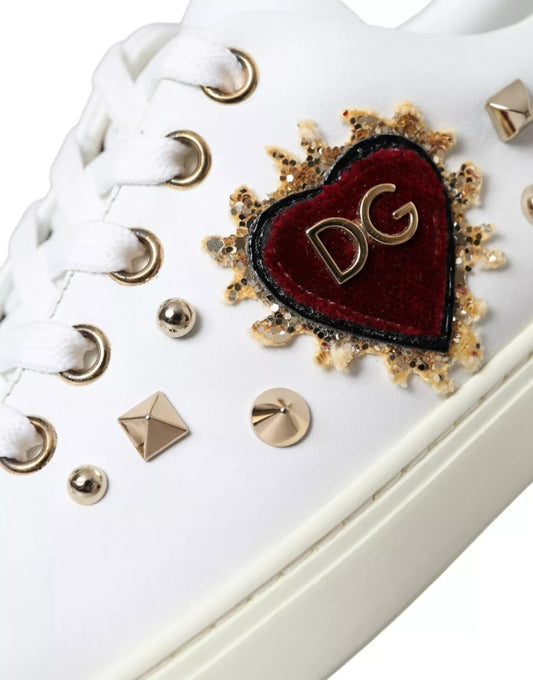 Dolce & Gabbana White Gold 'Portofino' Sneakers weiss