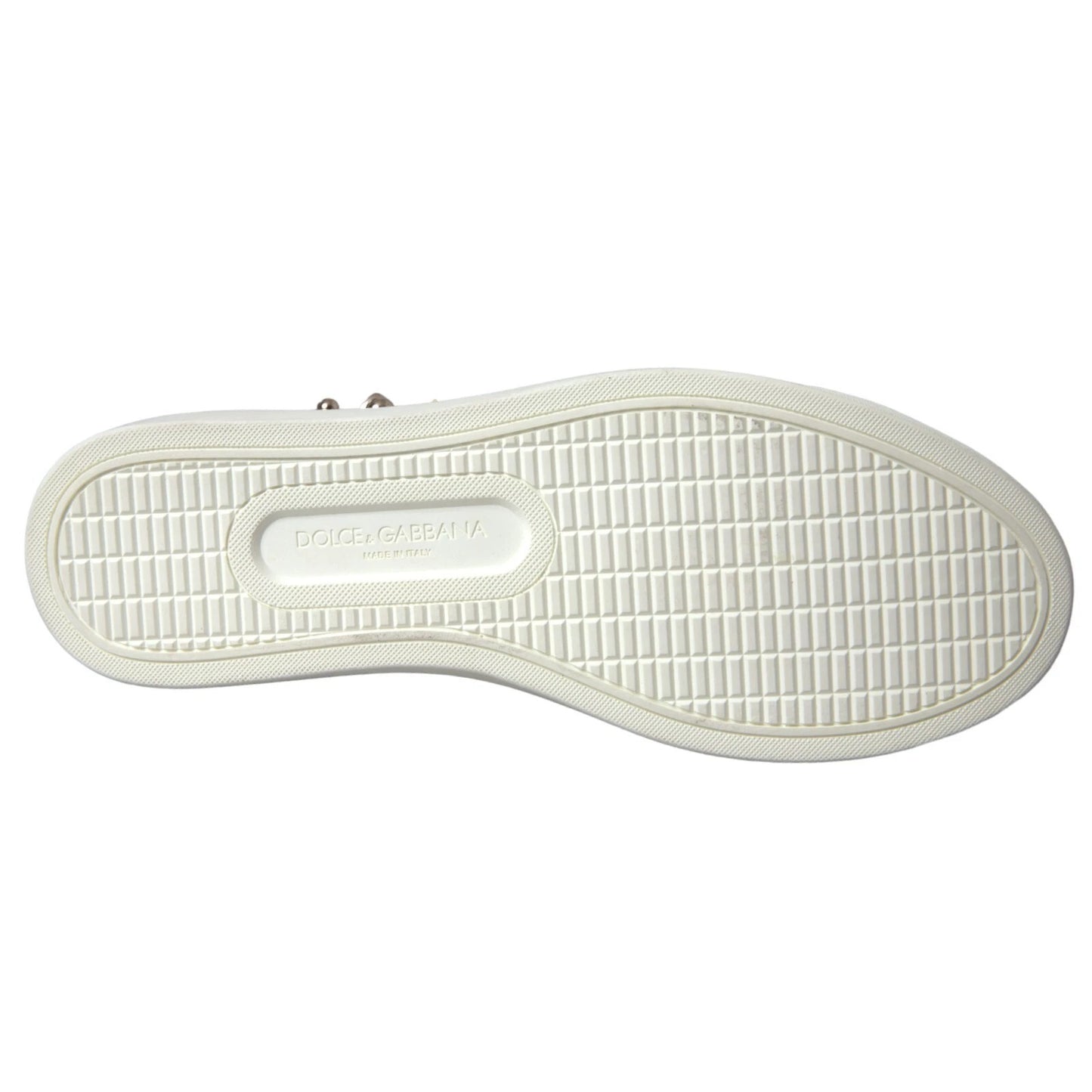Dolce & Gabbana White Leather Gold Red Heart Sneakers Shoes Curated Luxury Accessories by Orvyn