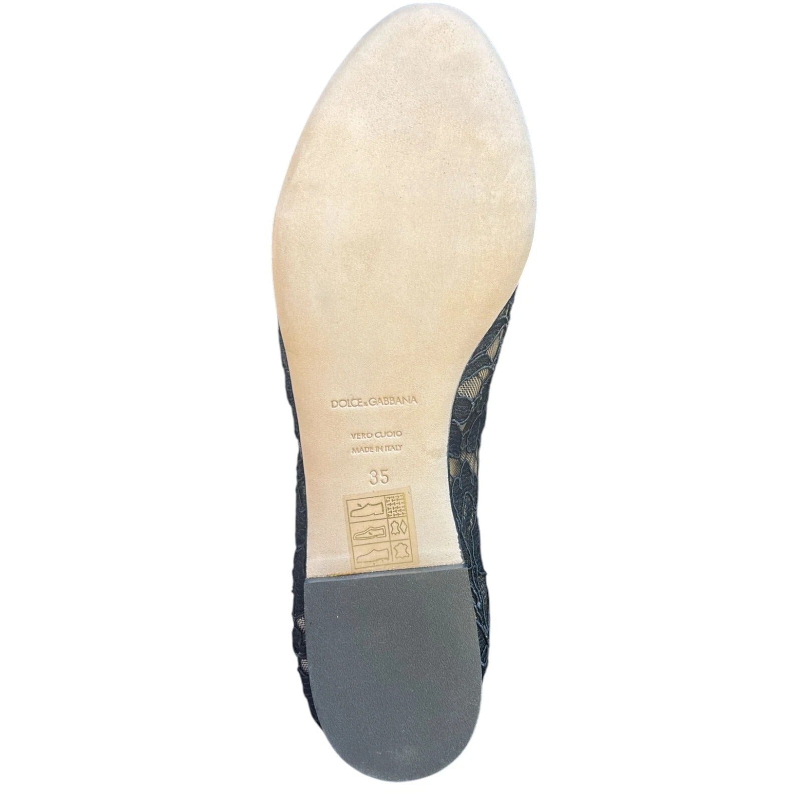 Dolce & Gabbana Black Lace Crystal Ballet Flats Loafer Shoes Curated Luxury Accessories by Orvyn