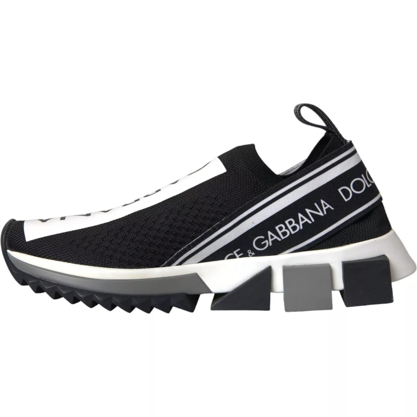 Dolce & Gabbana Black White Slip On Sorrento Sneakers Shoes Curated Luxury Accessories by Orvyn