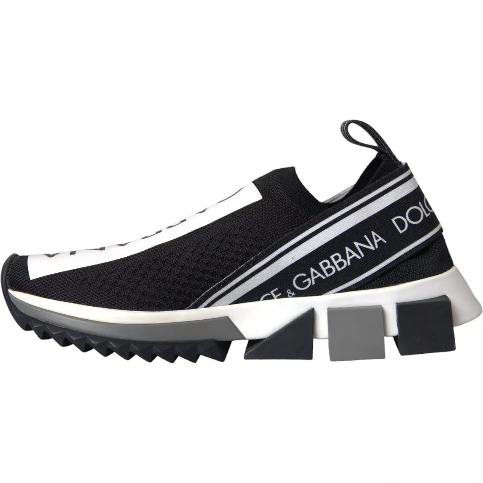 Dolce & Gabbana Black White Slip On Sorrento Sneakers Shoes Curated Luxury Accessories by Orvyn