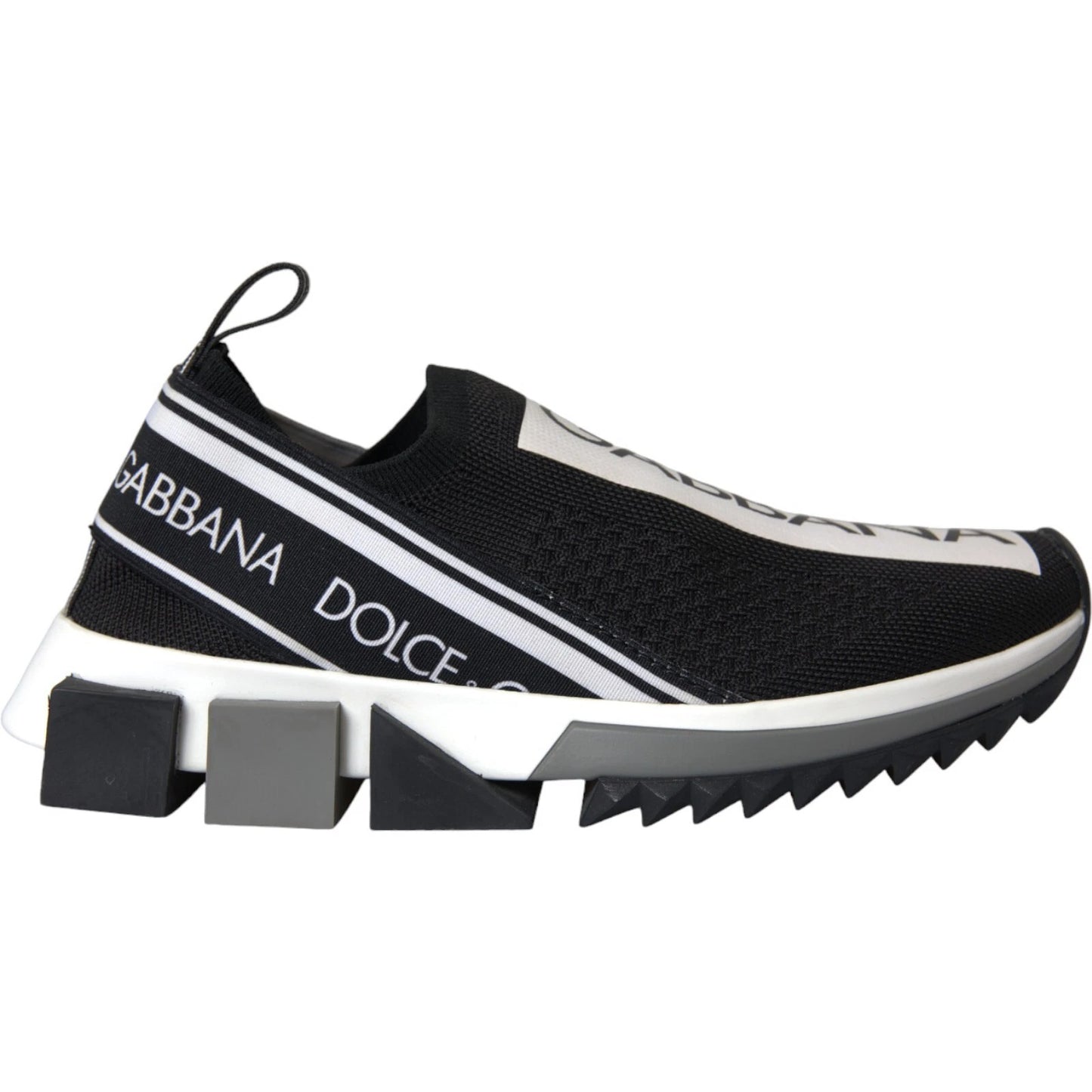Dolce & Gabbana Black White Slip On Sorrento Sneakers Shoes Curated Luxury Accessories by Orvyn