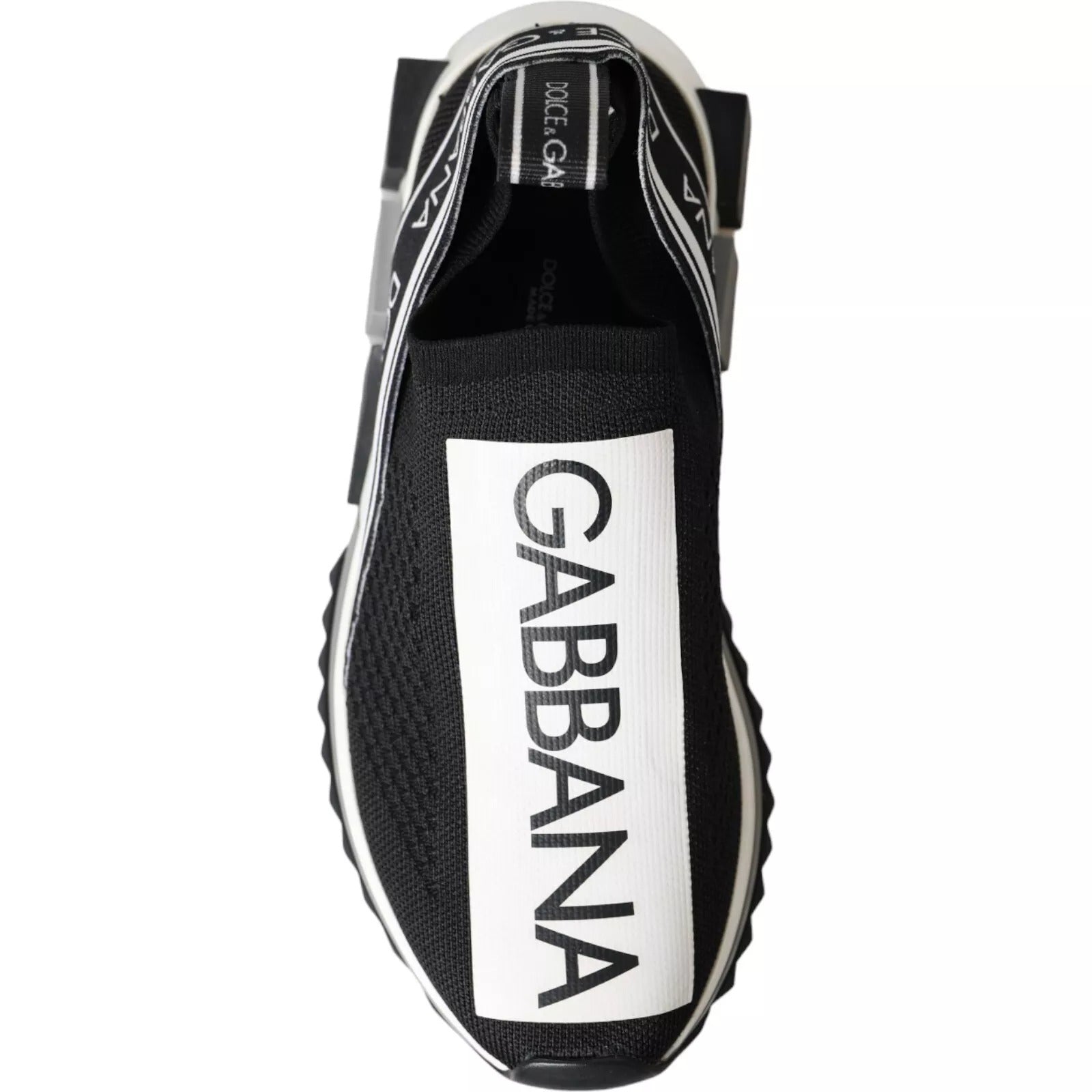 Dolce & Gabbana Black White Slip On Sorrento Sneakers Shoes Curated Luxury Accessories by Orvyn