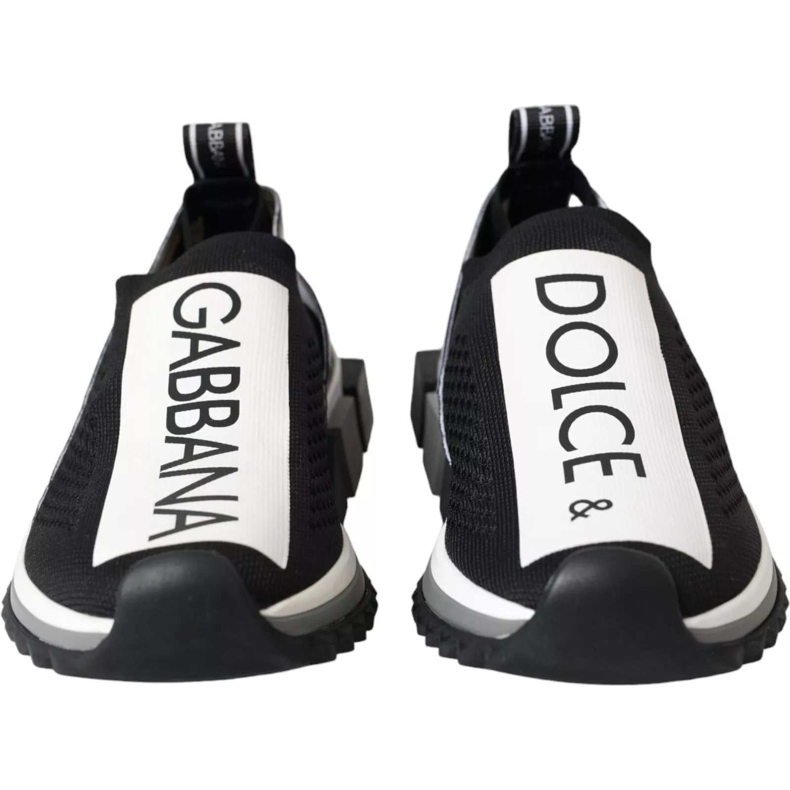 Dolce & Gabbana Black White Slip On Sorrento Sneakers Shoes Curated Luxury Accessories by Orvyn