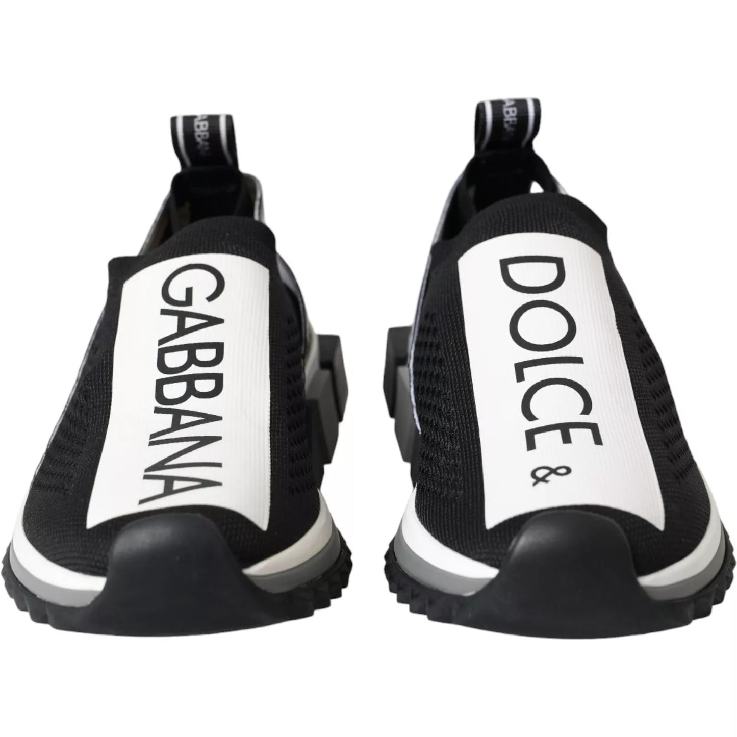 Dolce & Gabbana Black White Slip On Sorrento Sneakers Shoes Curated Luxury Accessories by Orvyn