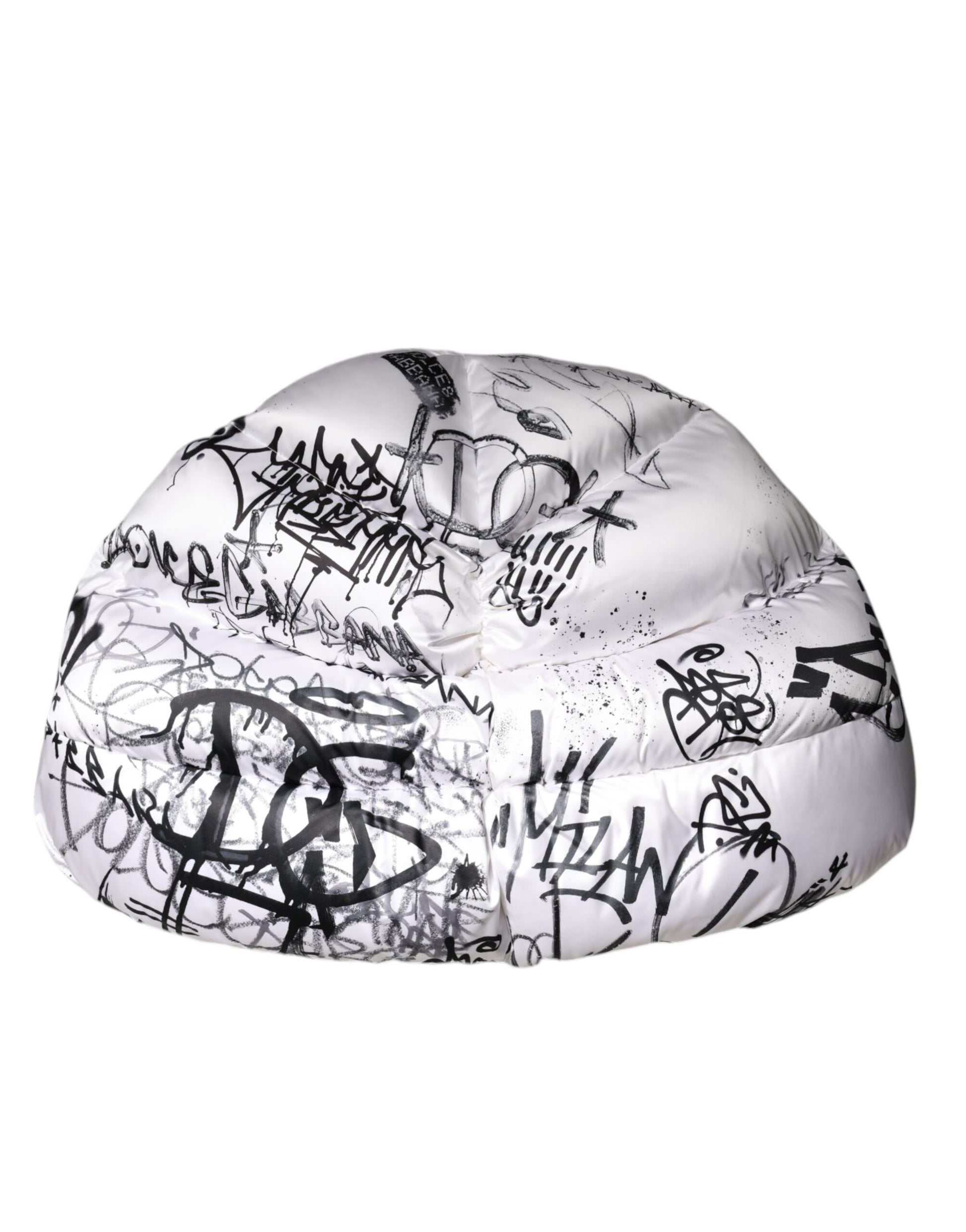 Dolce & Gabbana White Polyester Printed Hood Quilted Hat Curated Luxury Accessories by Orvyn