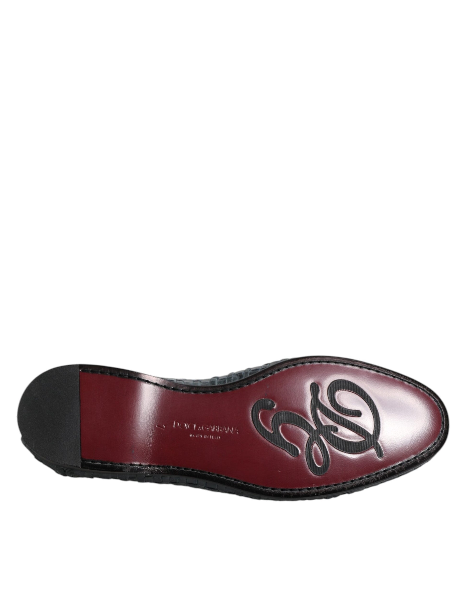 Dolce & Gabbana Blue Woven Leather Slip On Loafers Shoes Curated Luxury Accessories by Orvyn