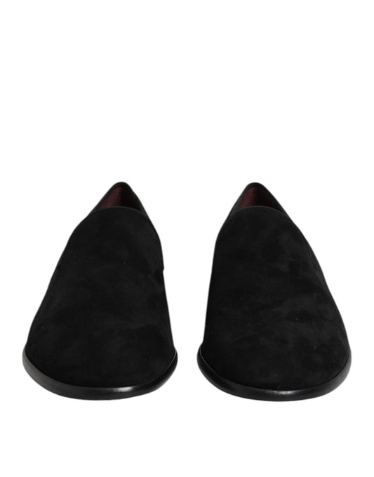Dolce & Gabbana Black Suede Slip On Loafers Formal Shoes Curated Luxury Accessories by Orvyn
