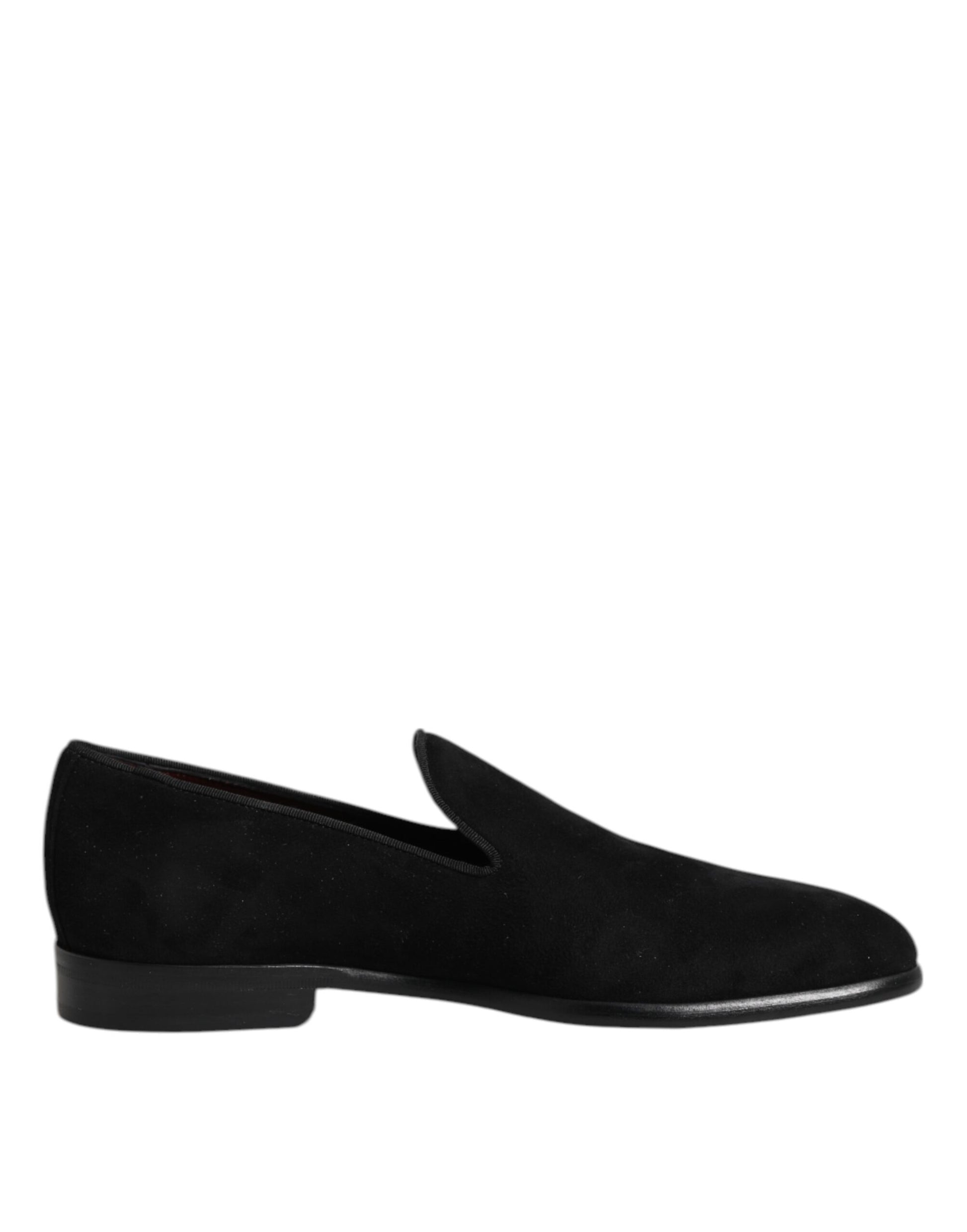 Dolce & Gabbana Black Suede Slip On Loafers Formal Shoes Curated Luxury Accessories by Orvyn