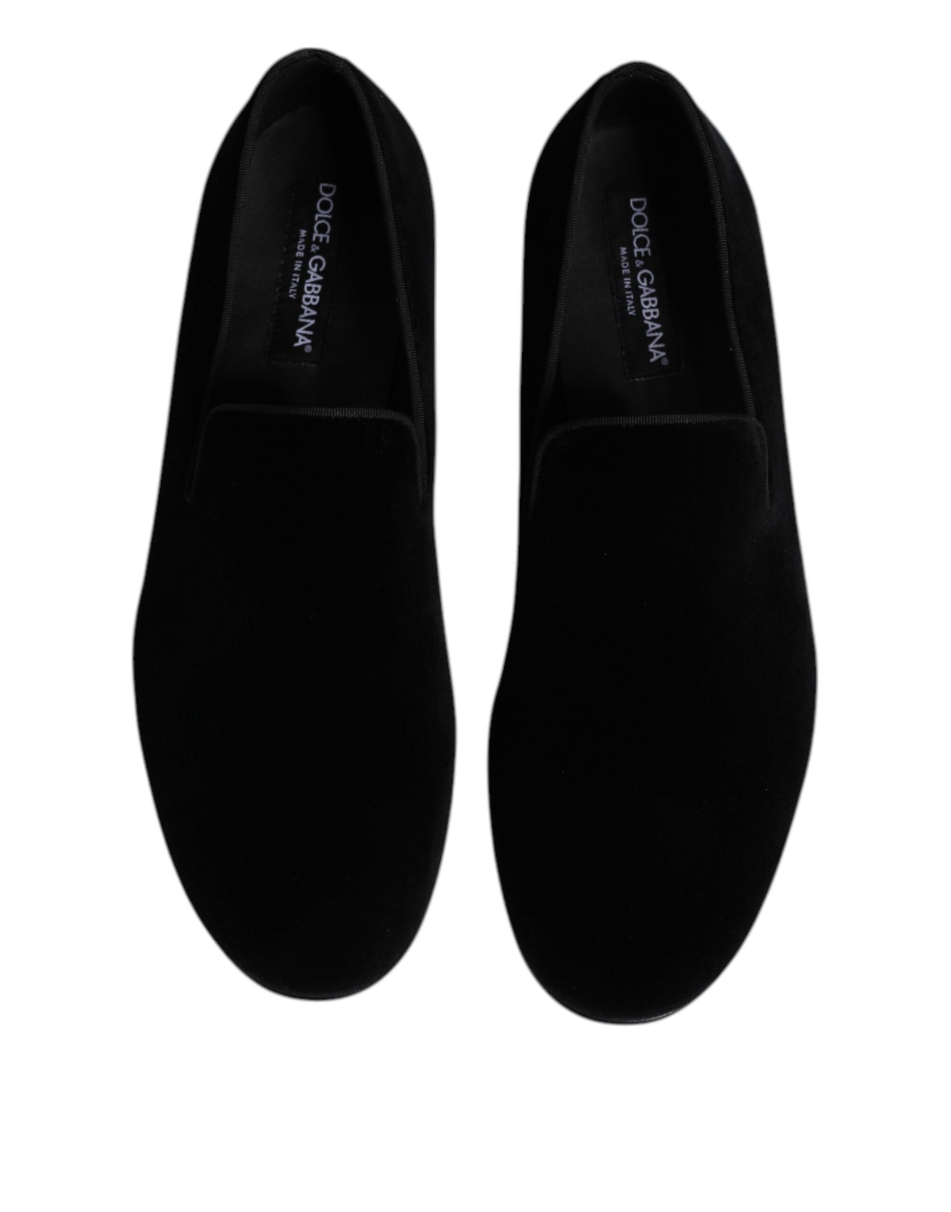Dolce & Gabbana Black Velvet Slip On Loafers Formal Shoes Curated Luxury Accessories by Orvyn