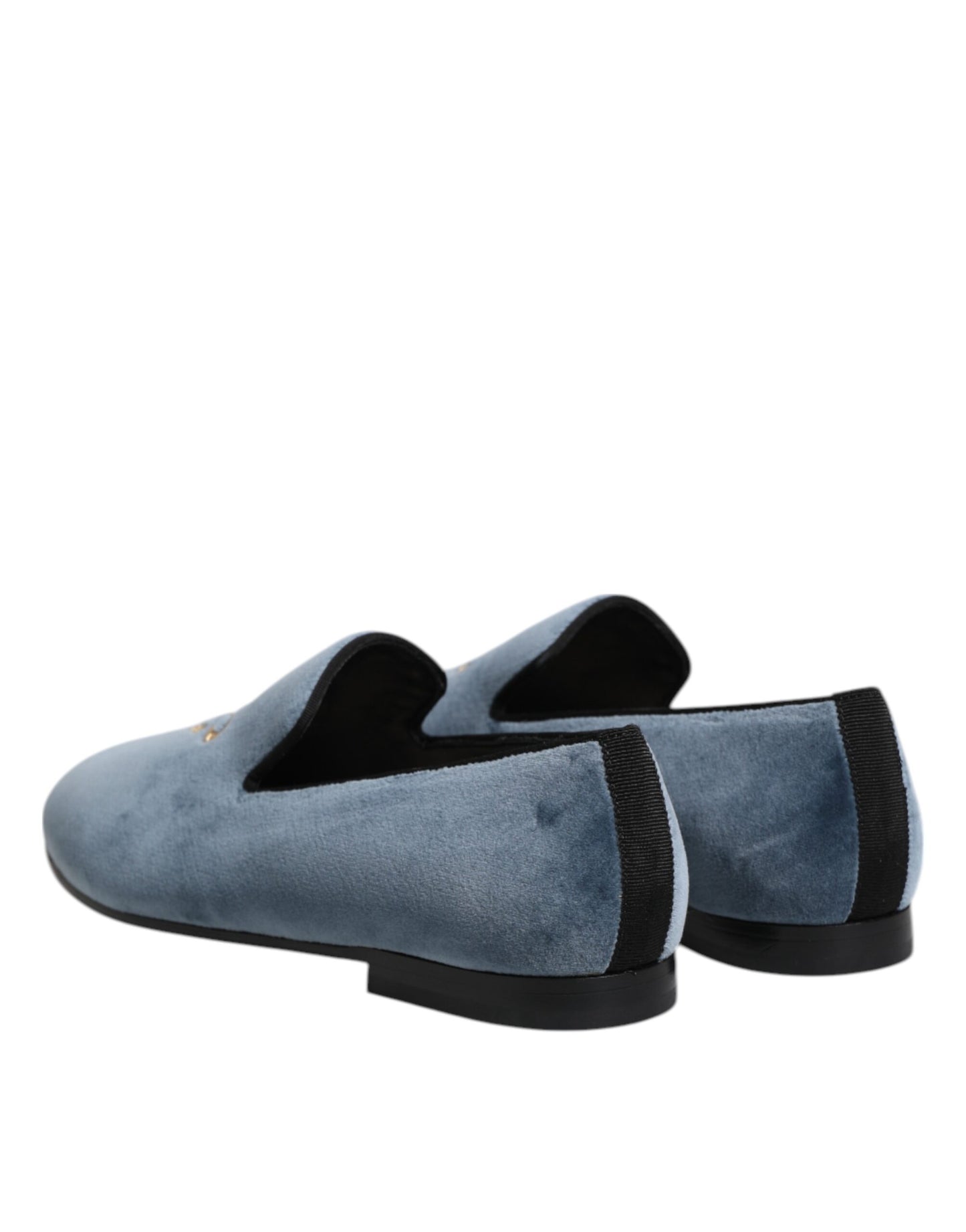 Dolce & Gabbana Blue Velvet DG Logo Loafers Formal Shoes Curated Luxury Accessories by Orvyn