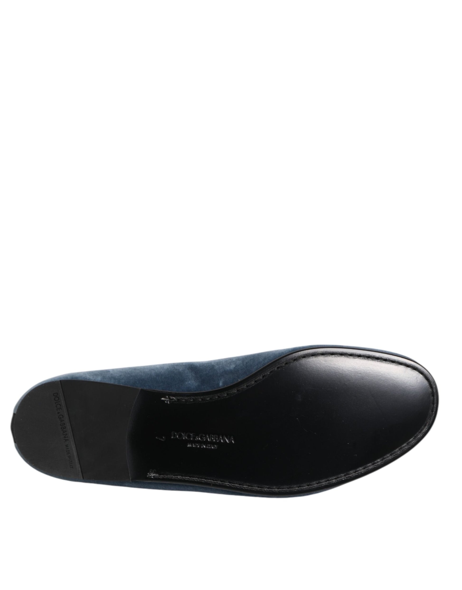 Dolce & Gabbana Blue Velvet DG Logo Loafers Formal Shoes Curated Luxury Accessories by Orvyn