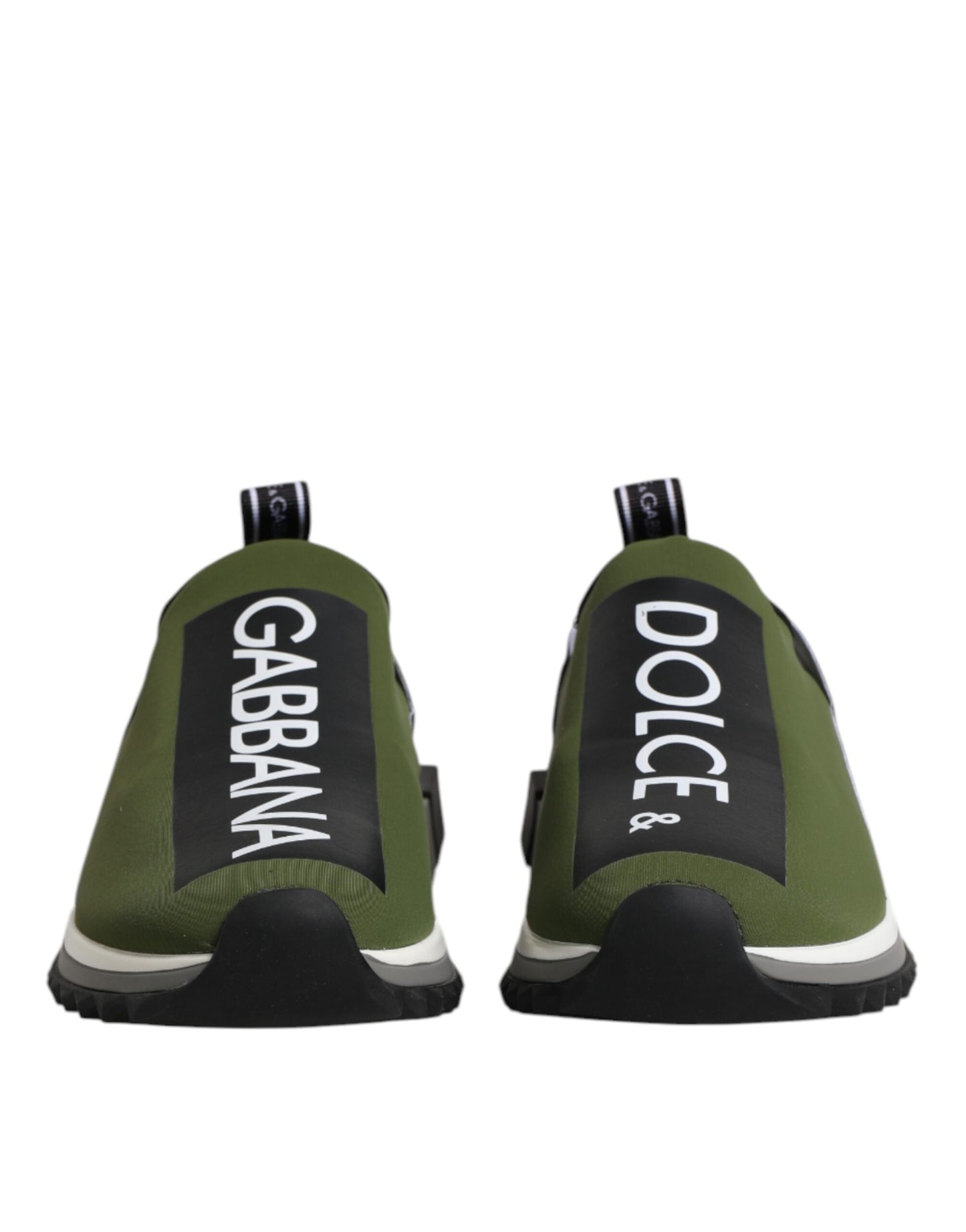 Dolce & Gabbana Green Black Slip On Sorrento Sneakers Shoes Curated Luxury Accessories by Orvyn