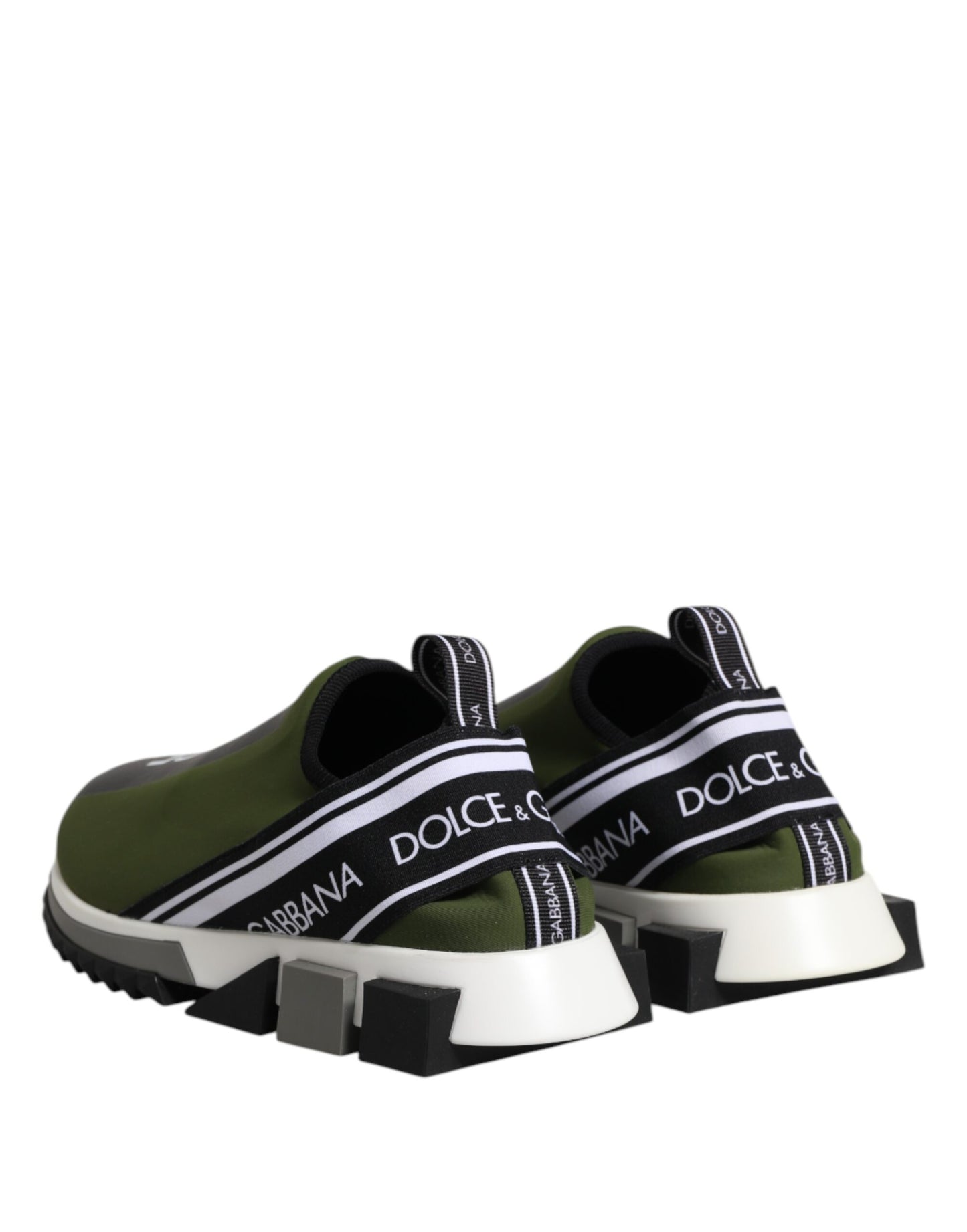 Dolce & Gabbana Green Black Slip On Sorrento Sneakers Shoes Curated Luxury Accessories by Orvyn