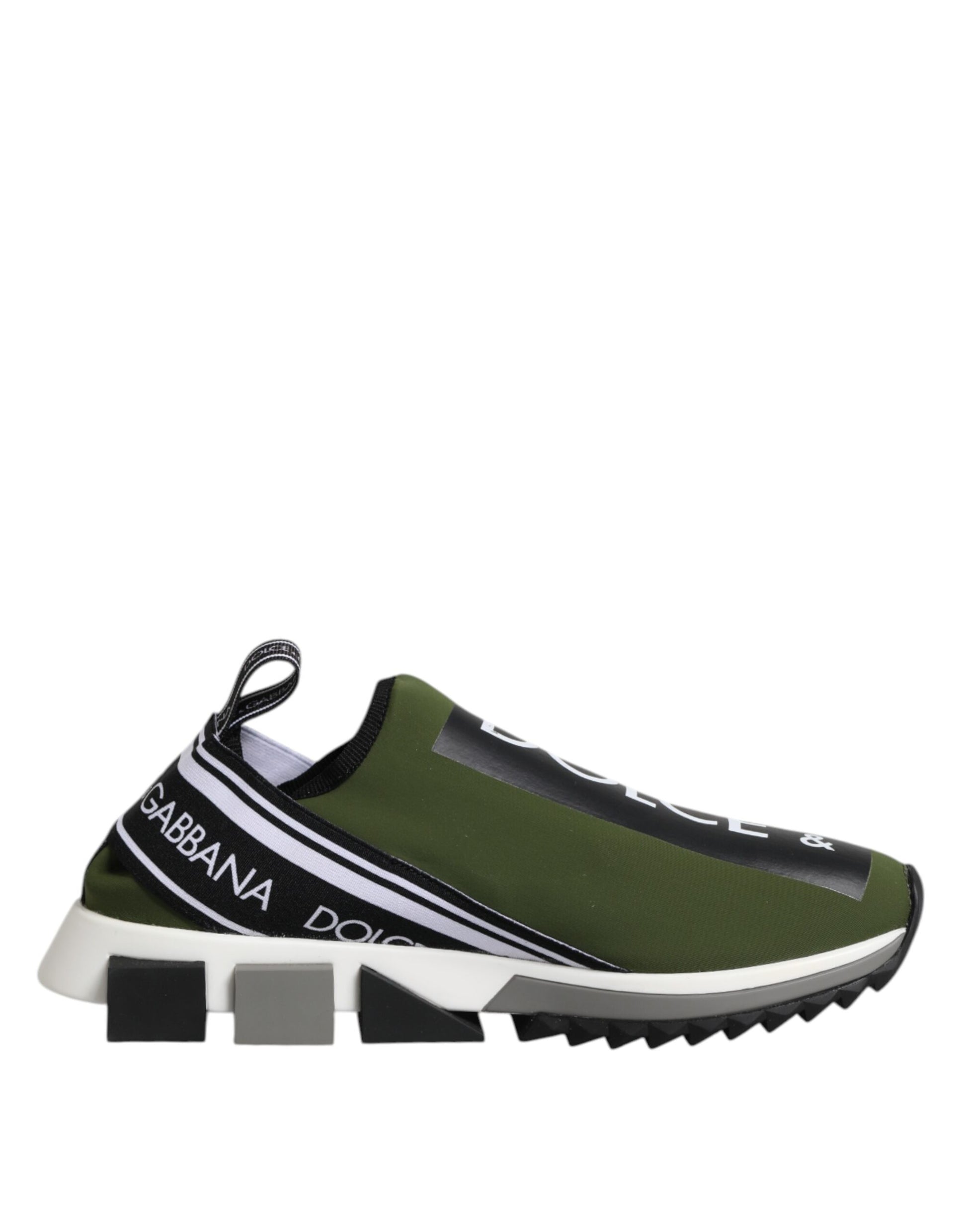 Dolce & Gabbana Green Black Slip On Sorrento Sneakers Shoes Curated Luxury Accessories by Orvyn