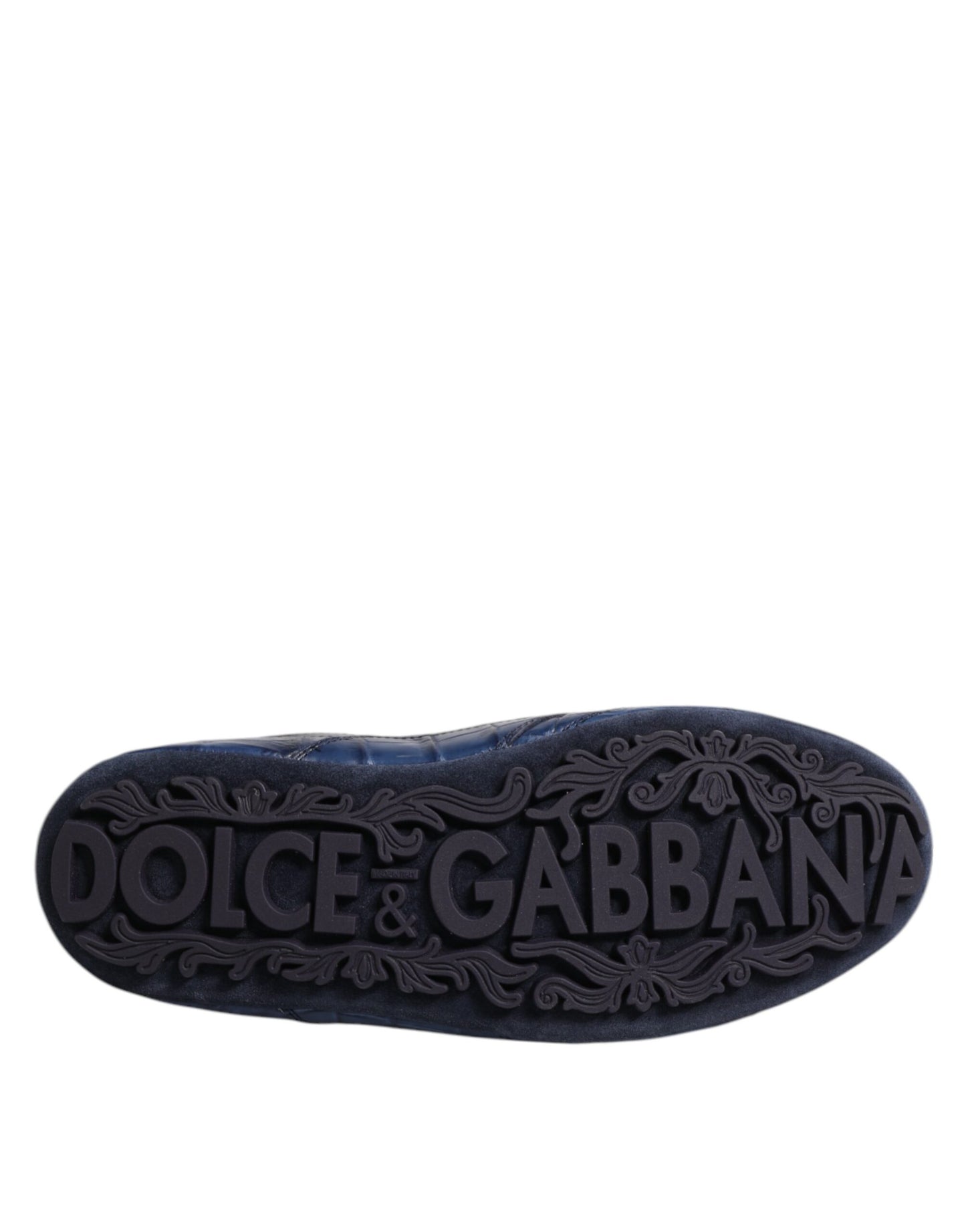 Dolce & Gabbana Dark Blue Leather Low Top Men Sneakers Shoes Curated Luxury Accessories by Orvyn