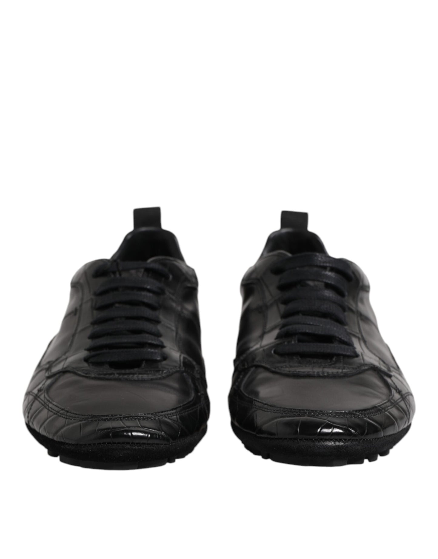 Dolce & Gabbana Black Exotic Leather Low Top Sneakers Shoes Curated Luxury Accessories by Orvyn