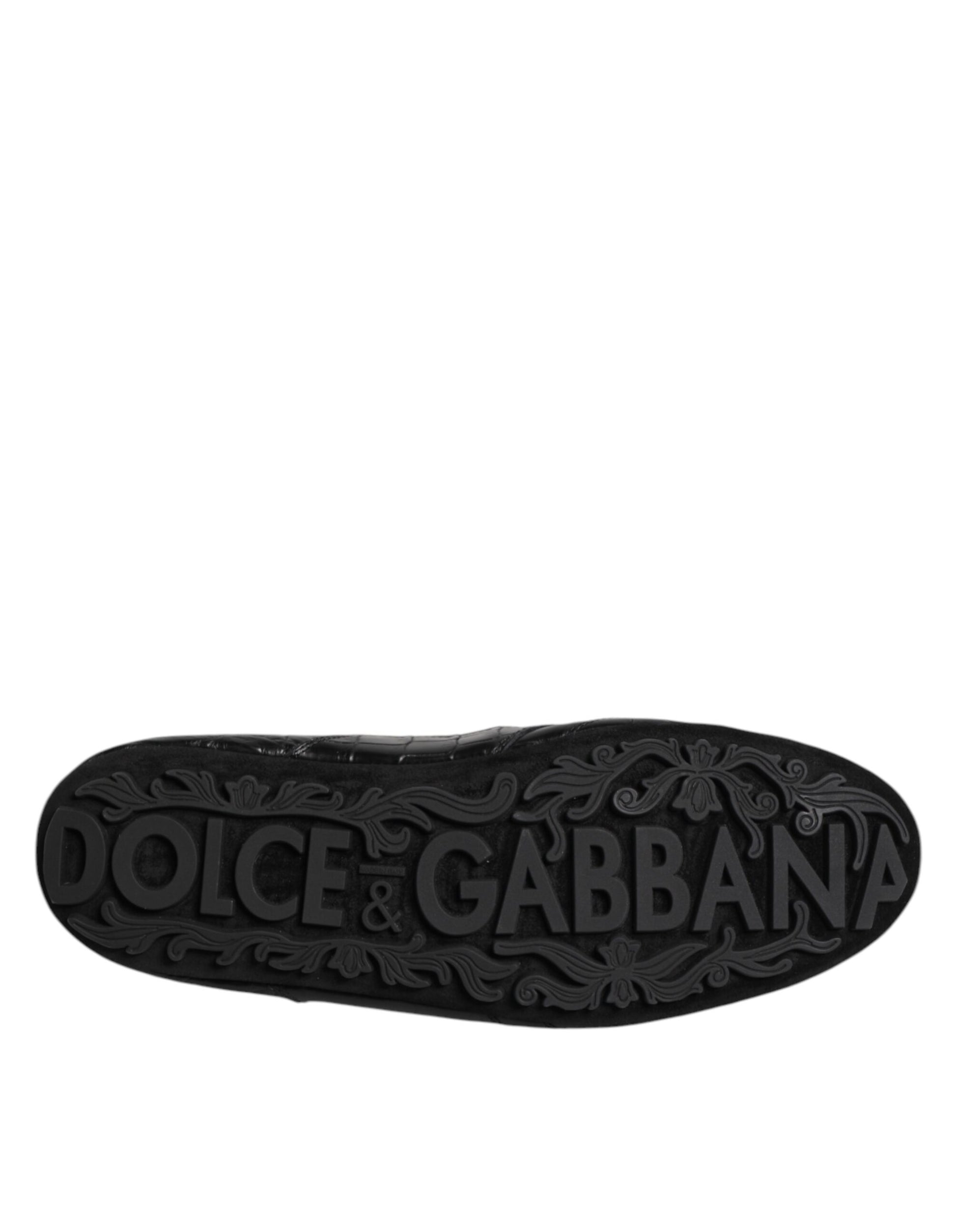 Dolce & Gabbana Black Exotic Leather Low Top Sneakers Shoes Curated Luxury Accessories by Orvyn