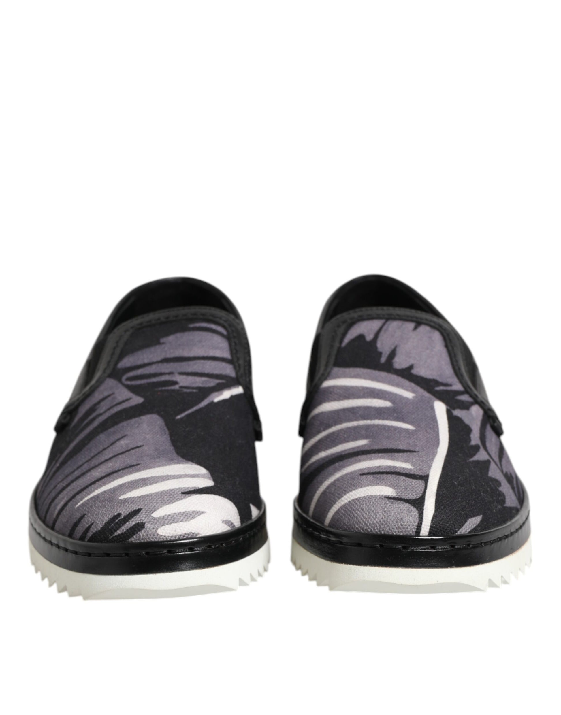 Dolce & Gabbana Black Tropical Slip On Men Sneakers Shoes Curated Luxury Accessories by Orvyn