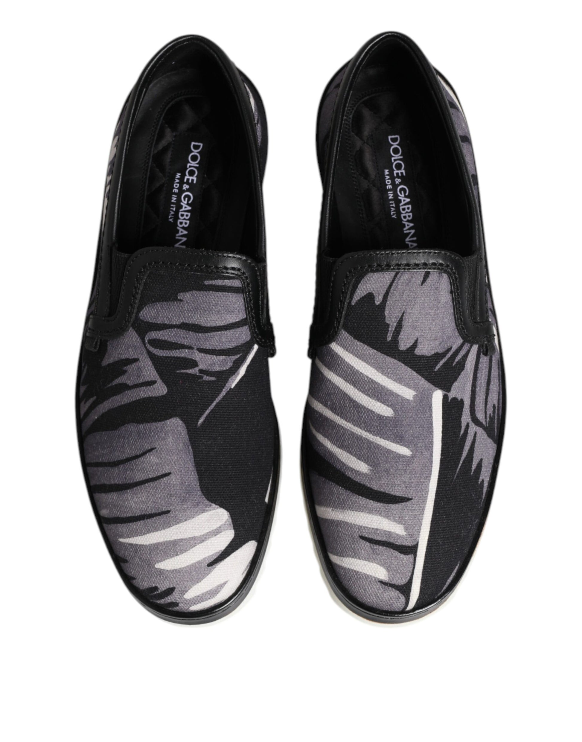 Dolce & Gabbana Black Tropical Slip On Men Sneakers Shoes Curated Luxury Accessories by Orvyn
