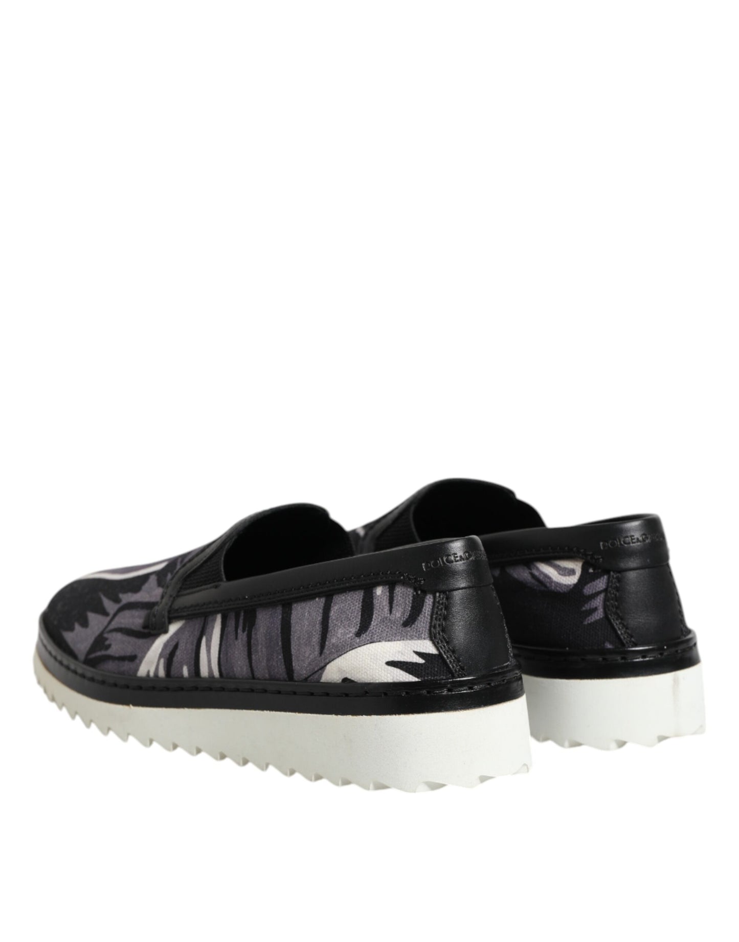 Dolce & Gabbana Black Tropical Slip On Men Sneakers Shoes Curated Luxury Accessories by Orvyn