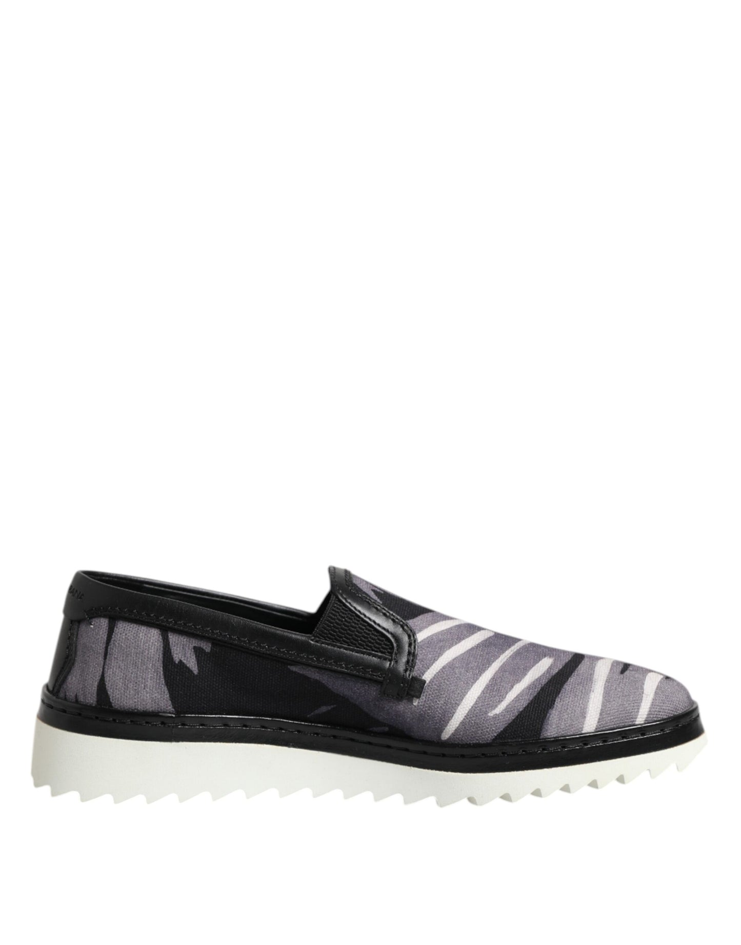 Dolce & Gabbana Black Tropical Slip On Men Sneakers Shoes Curated Luxury Accessories by Orvyn