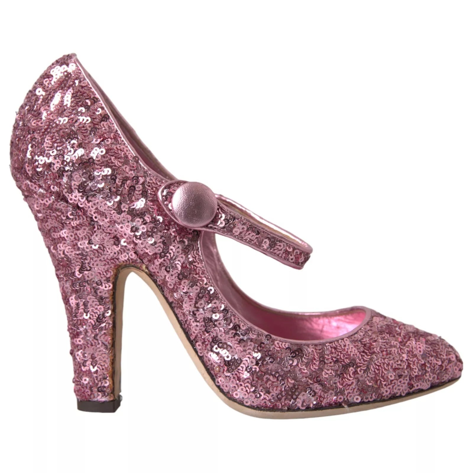Dolce & Gabbana Pink Sequin Mary Jane Pumps High Heels Shoes Curated Luxury Accessories by Orvyn