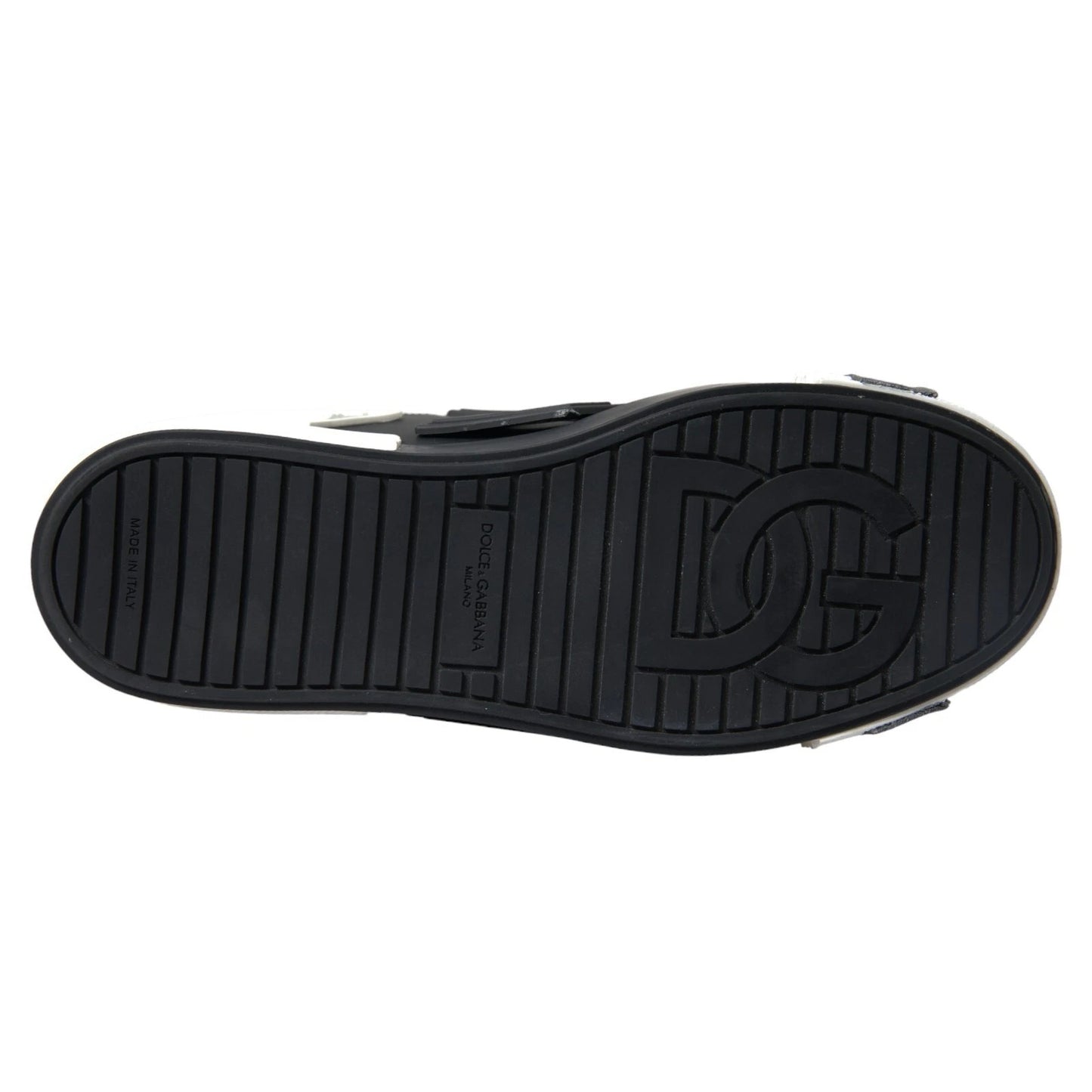 Dolce & Gabbana Black Leather Low Top Sneakers Portofino Shoes Curated Luxury Accessories by Orvyn