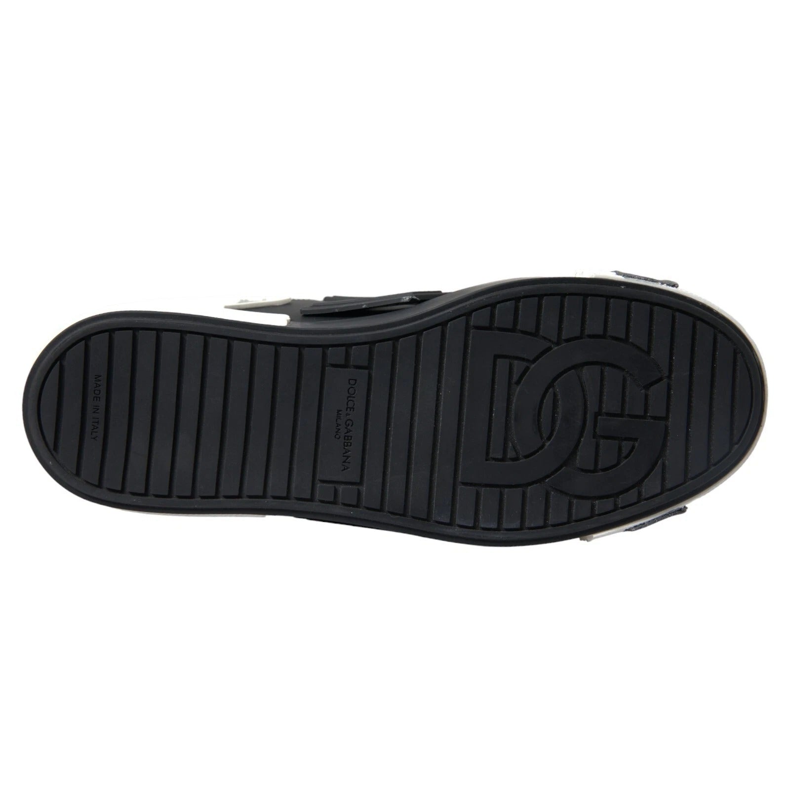 Dolce & Gabbana Black Leather Low Top Sneakers Portofino Shoes Curated Luxury Accessories by Orvyn
